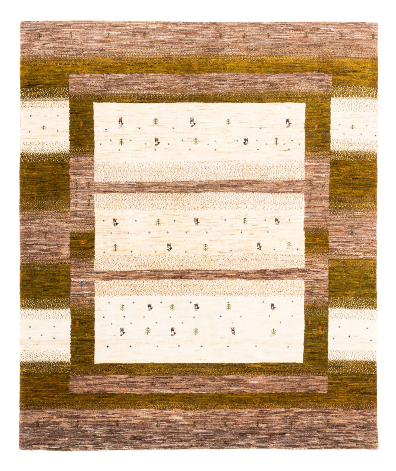 Gabbeh Teppich - Loribaft Perser - 205 x 171 cm - natur