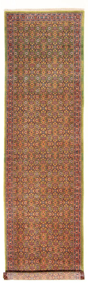 Läufer Perser - Täbriz - Royal - 377 x 100 cm - hellgrün