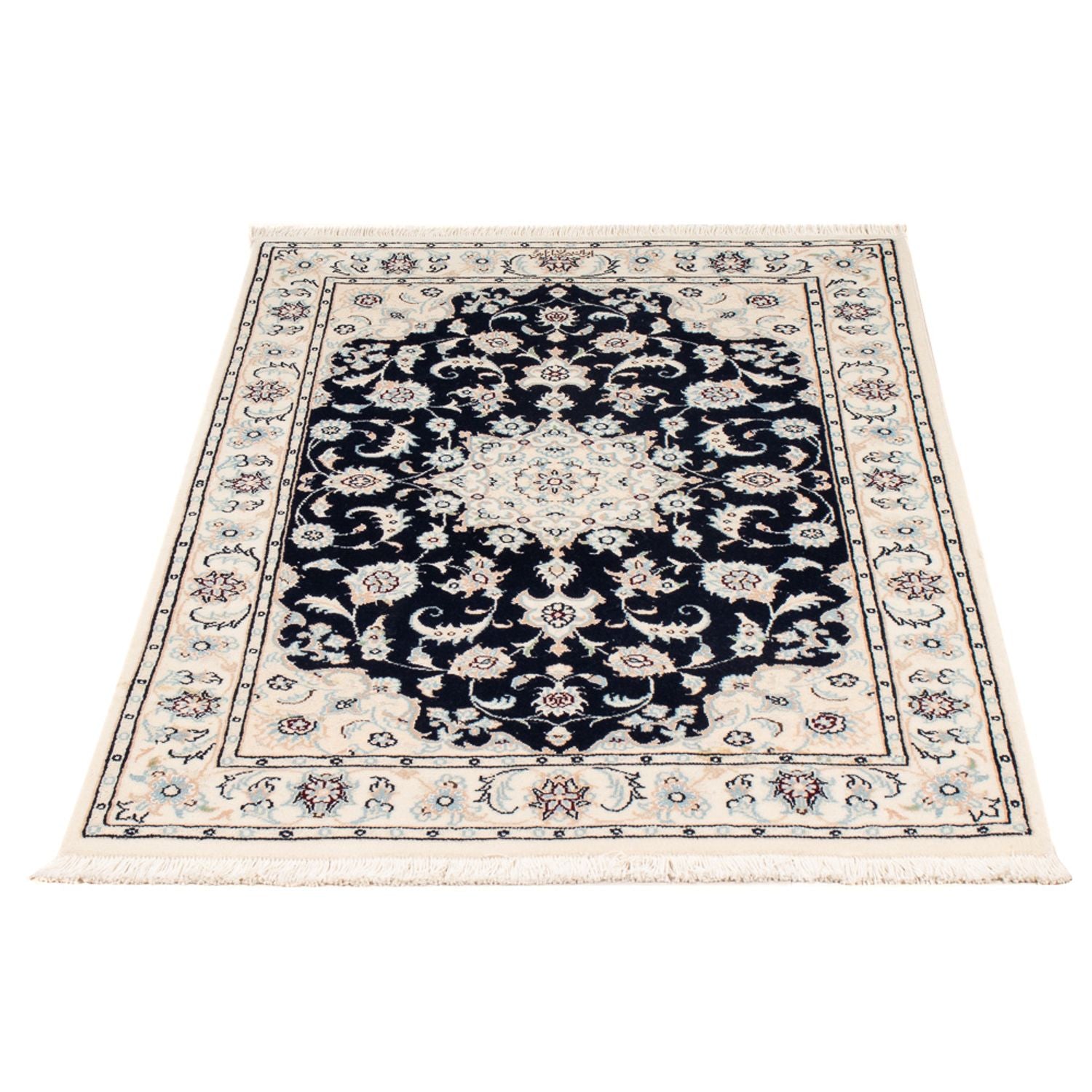 Perserteppich - Nain - Premium - 123 x 80 cm - dunkelblau