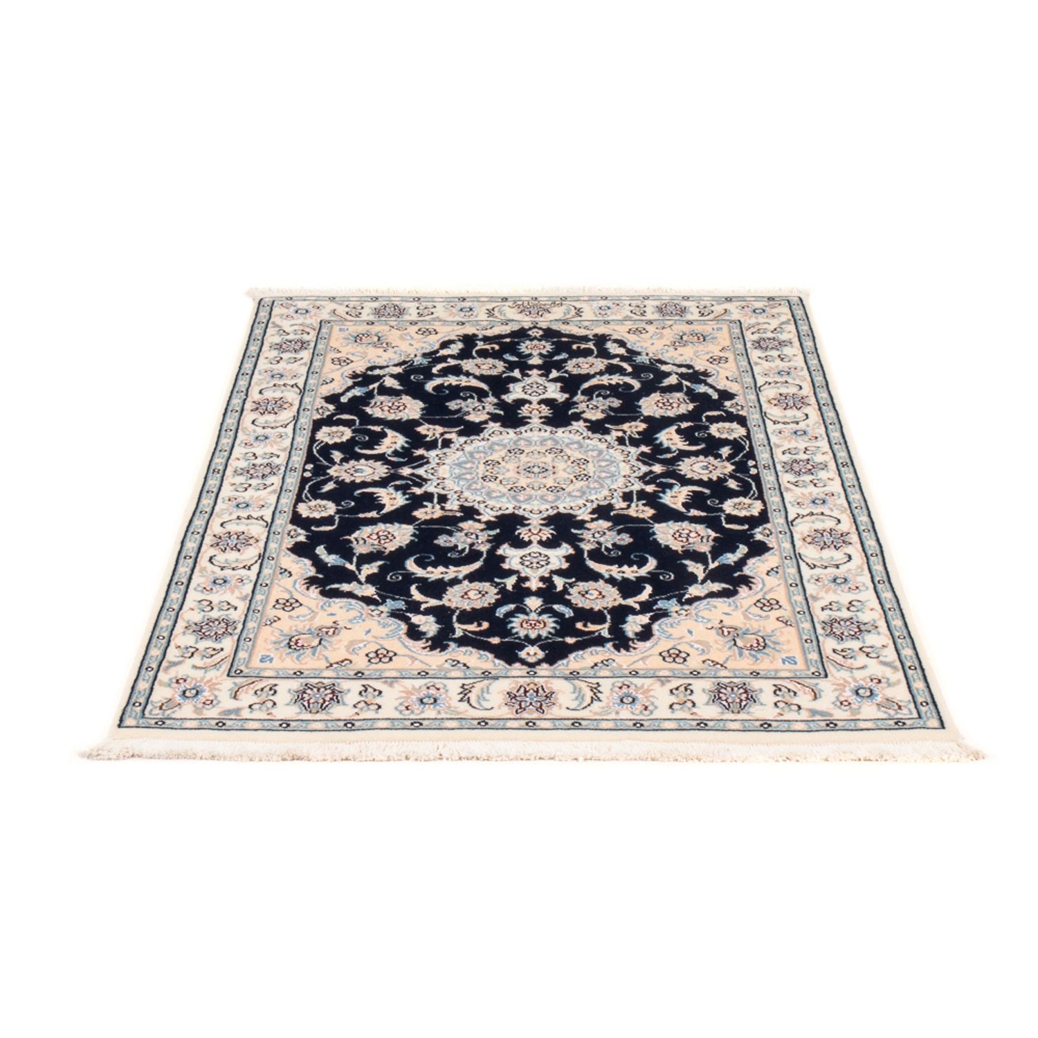 Perserteppich - Nain - Premium - 122 x 80 cm - dunkelblau