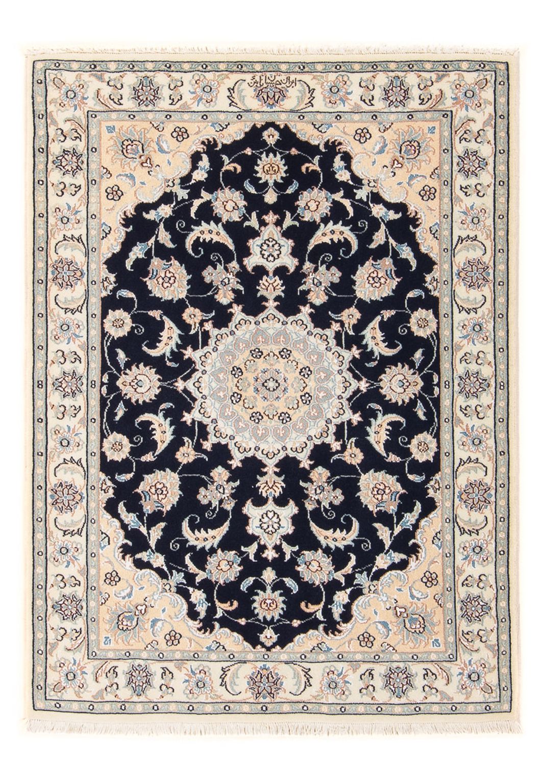 Perserteppich - Nain - Premium - 120 x 84 cm - dunkelblau