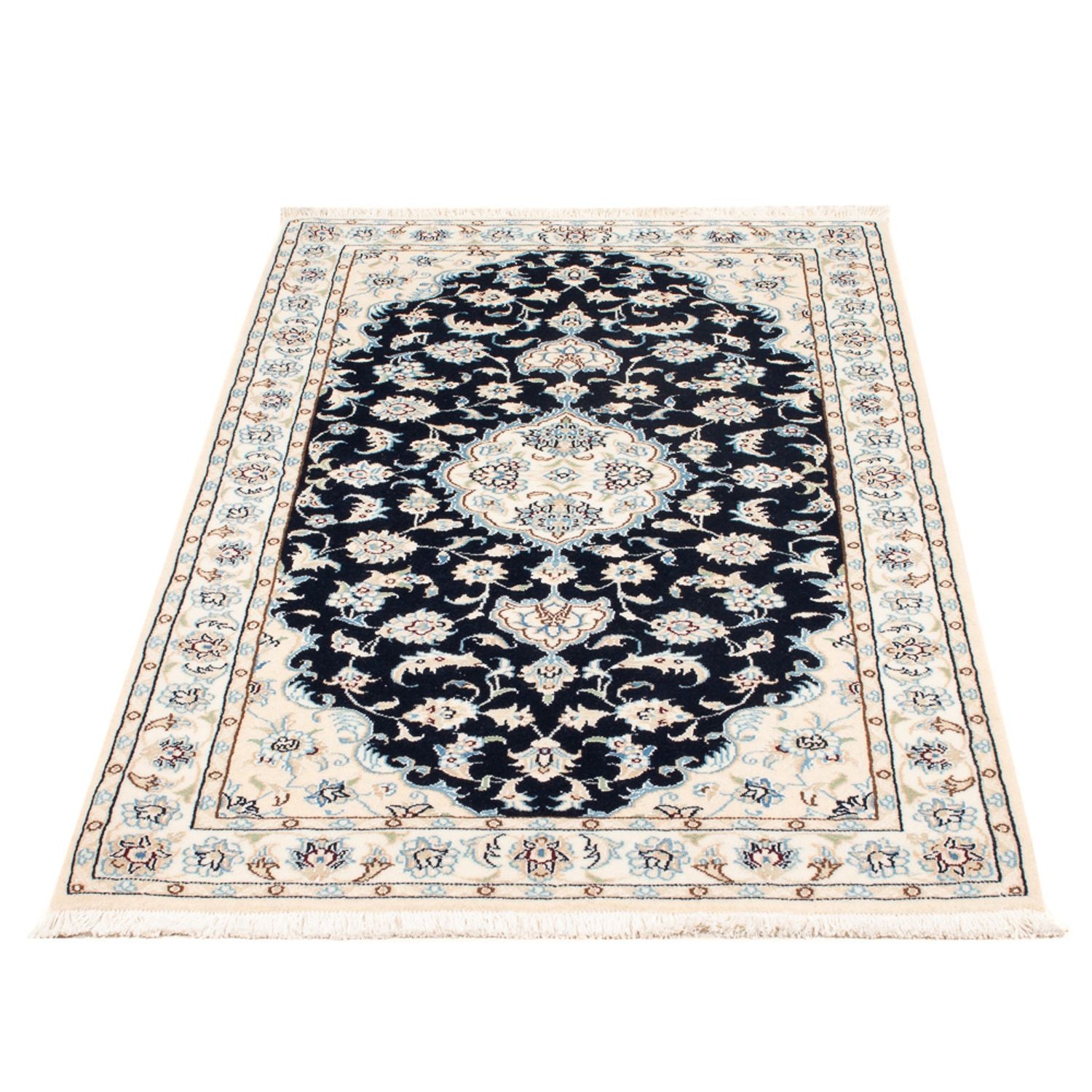 Perserteppich - Nain - Premium - 138 x 82 cm - dunkelblau