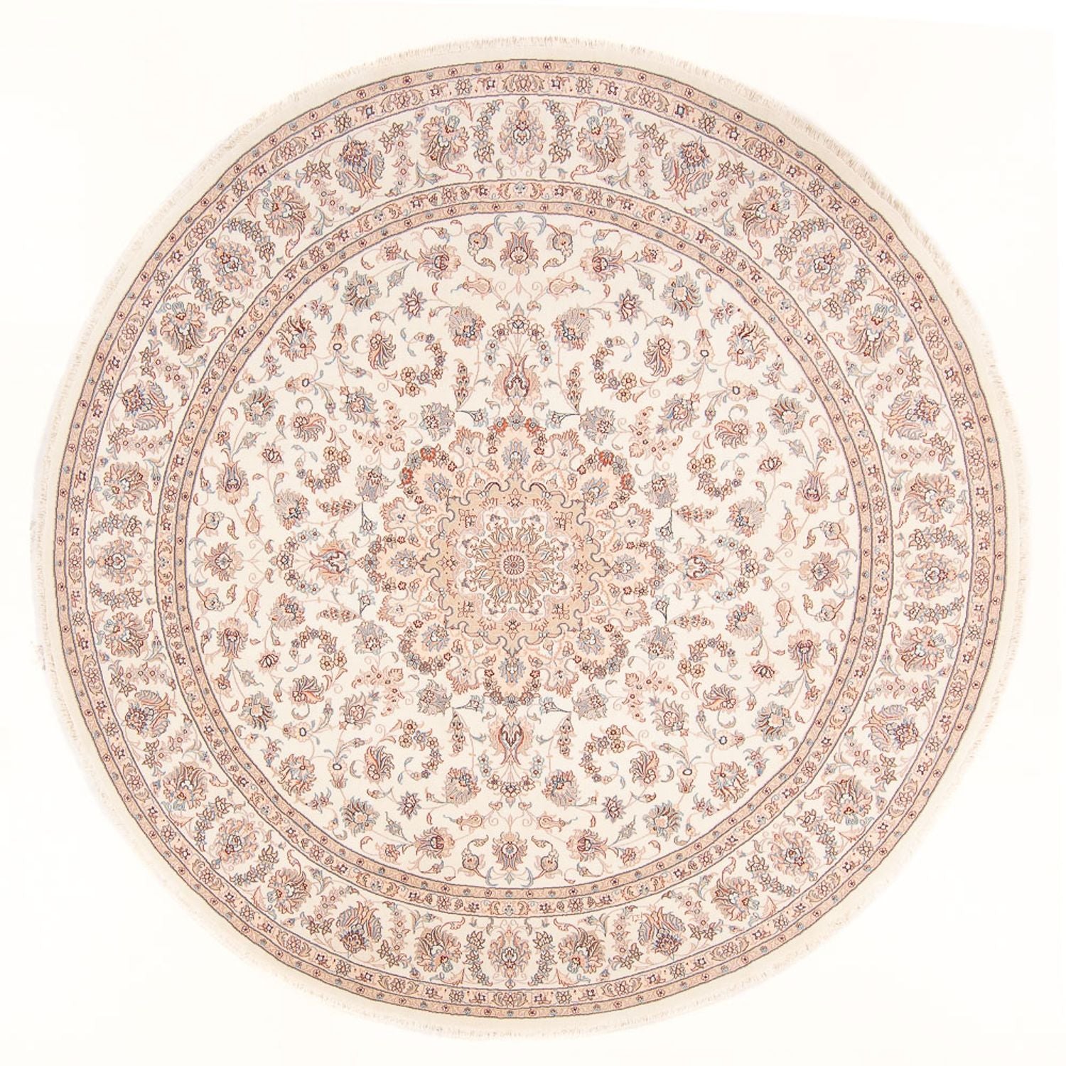 Perserteppich - Täbriz - Royal rund  - 248 x 248 cm - creme
