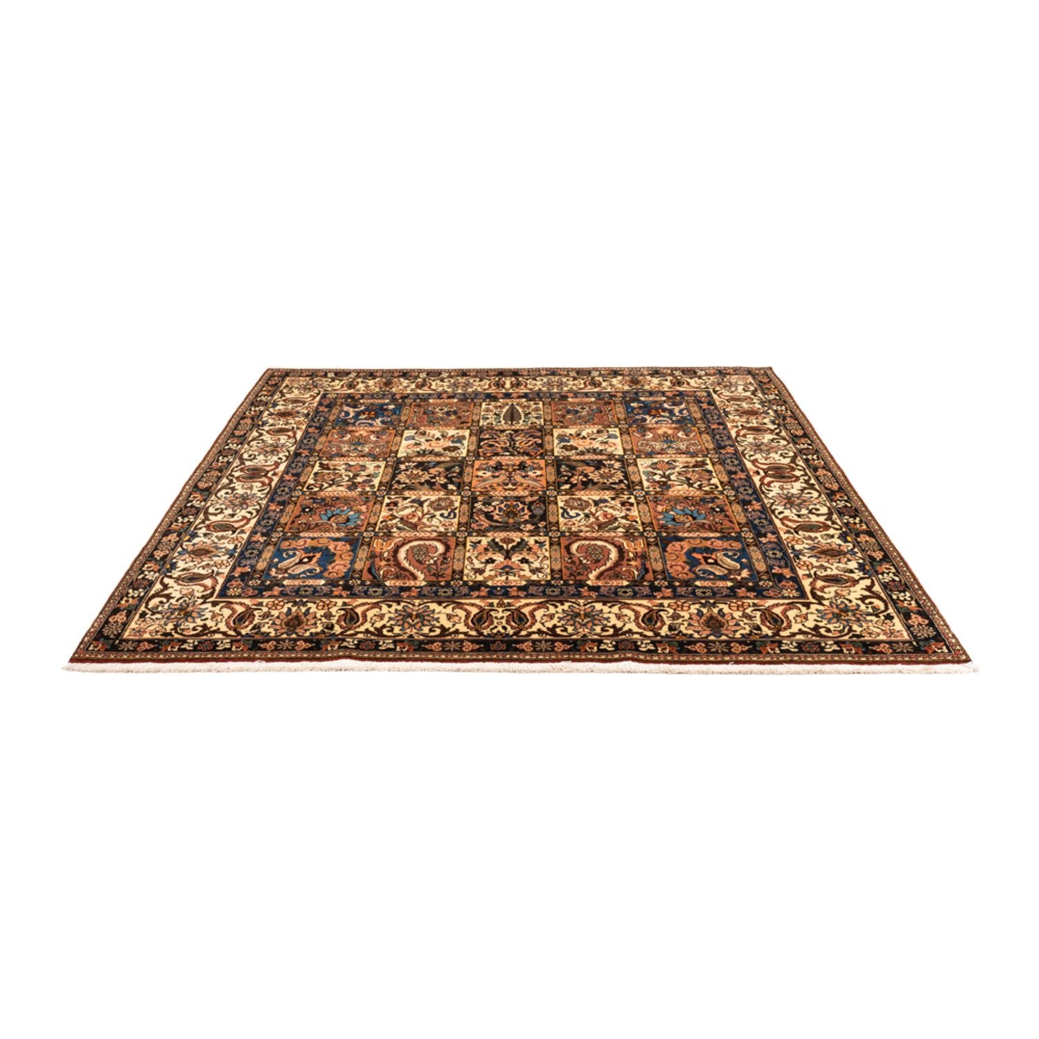 Perserteppich - Nomadic quadratisch  - 207 x 199 cm - dunkelbeige