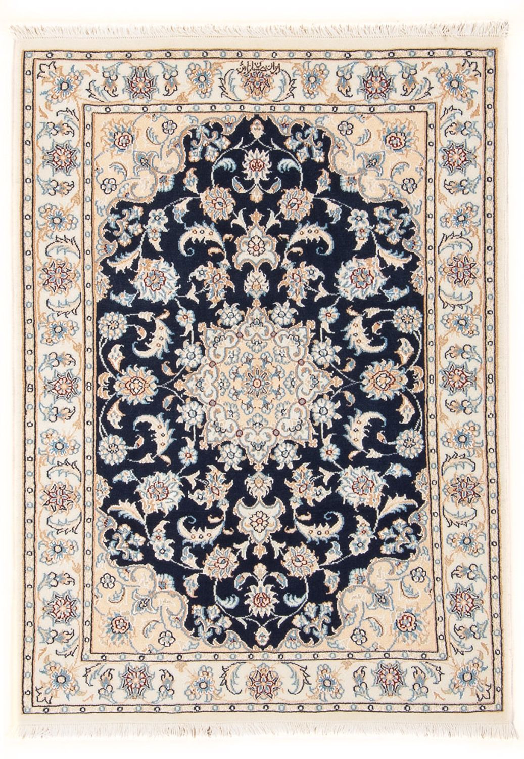 Perserteppich - Nain - Premium - 120 x 80 cm - dunkelblau