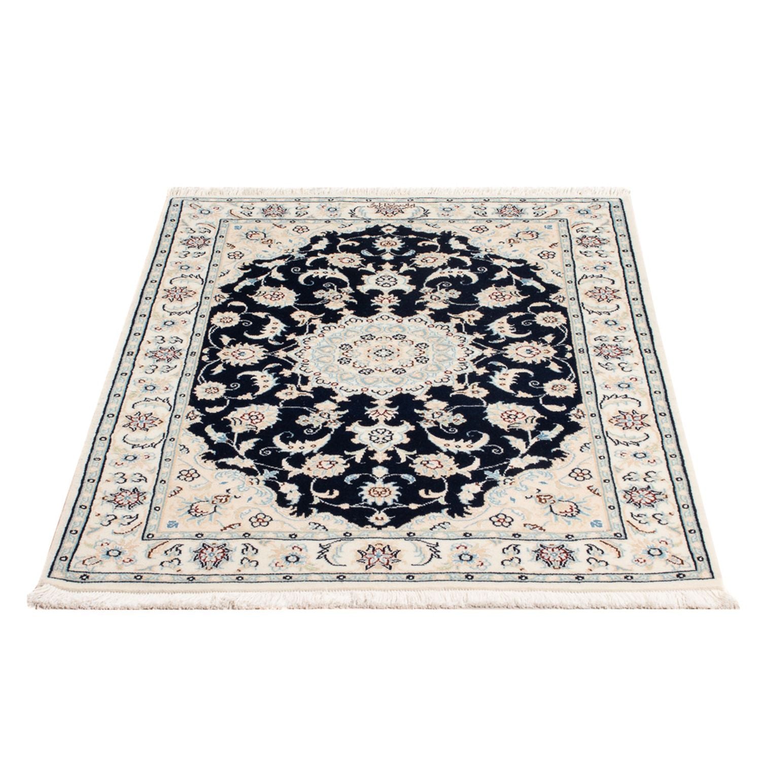 Perserteppich - Nain - Premium - 117 x 81 cm - dunkelblau