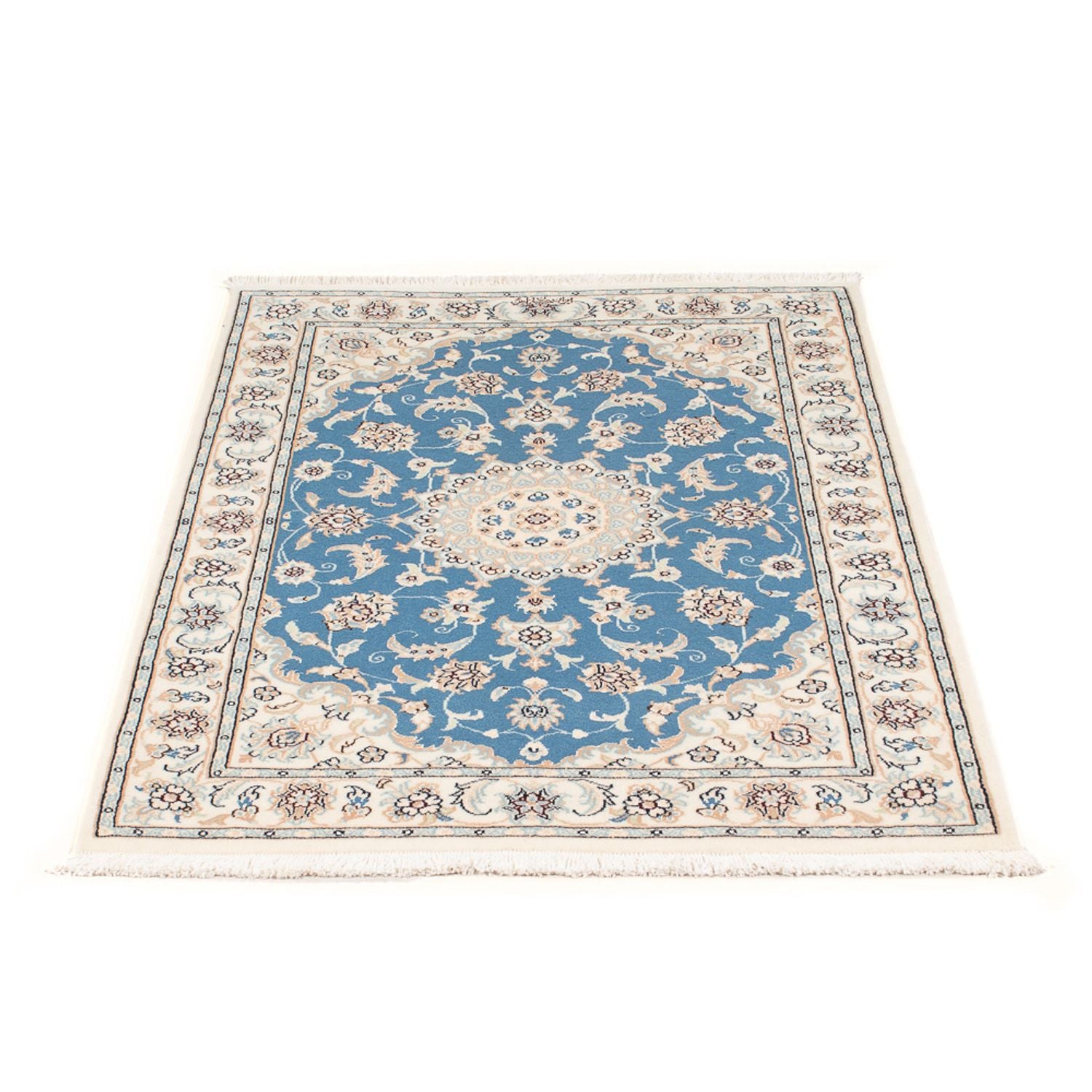 Perserteppich - Nain - Premium - 117 x 80 cm - hellblau