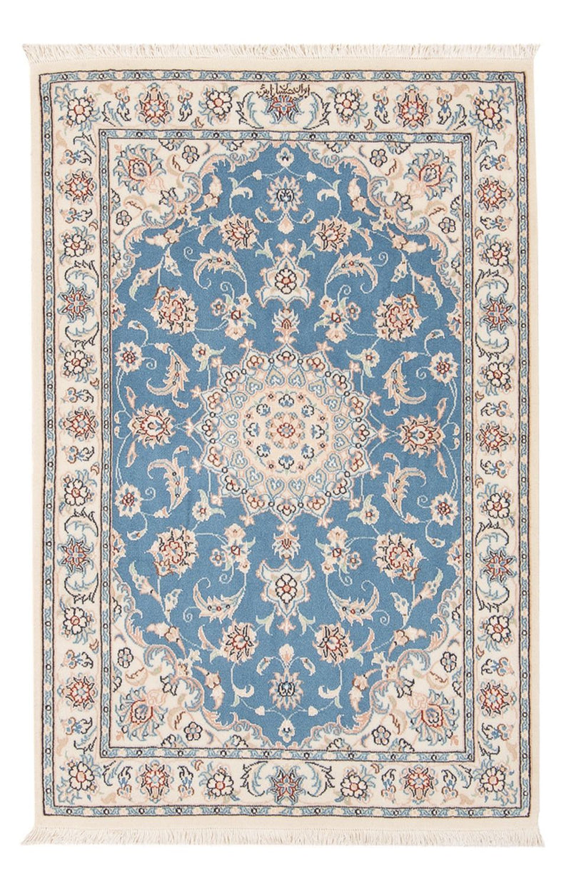 Perserteppich - Nain - Premium - 122 x 81 cm - hellblau