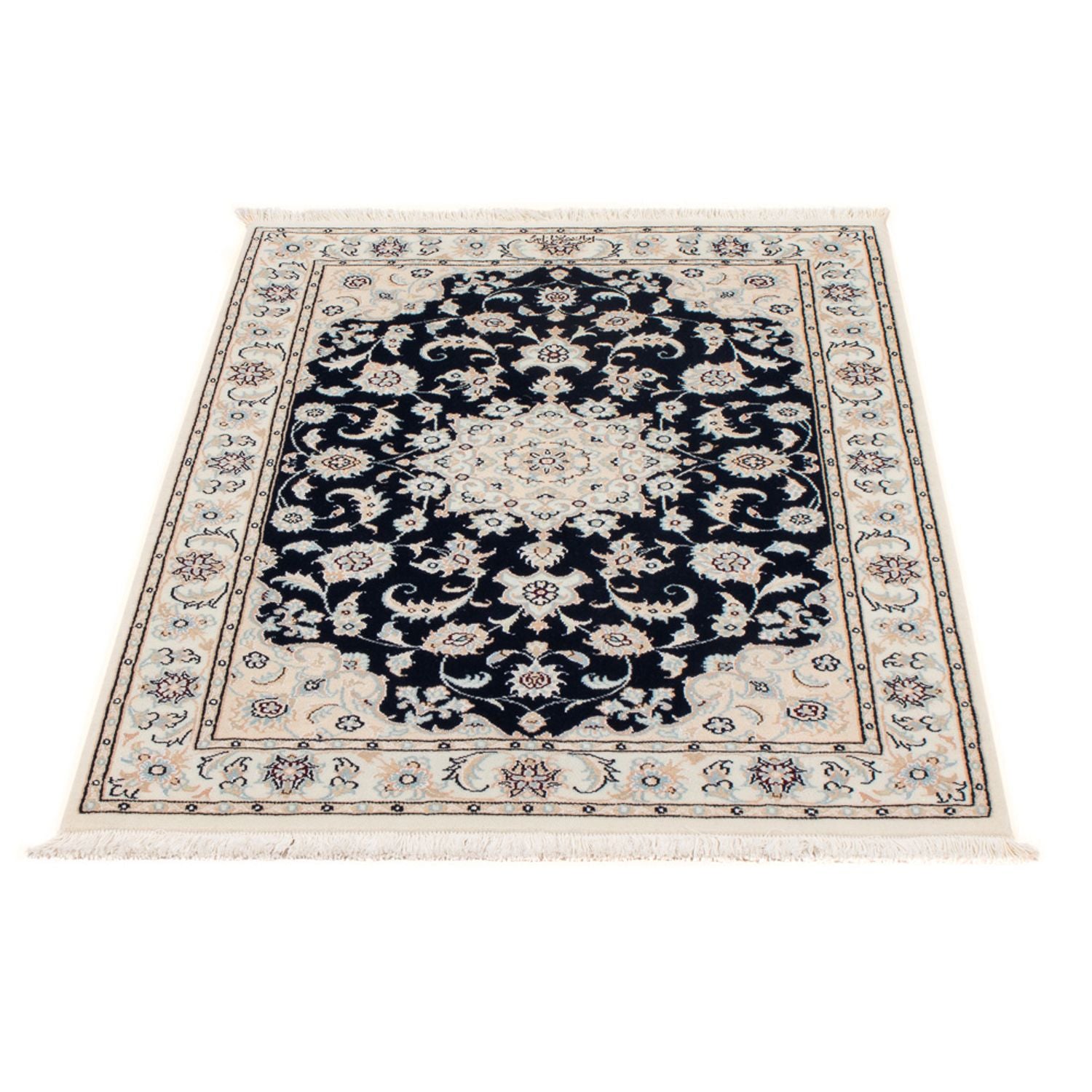 Perserteppich - Nain - Premium - 120 x 81 cm - dunkelblau