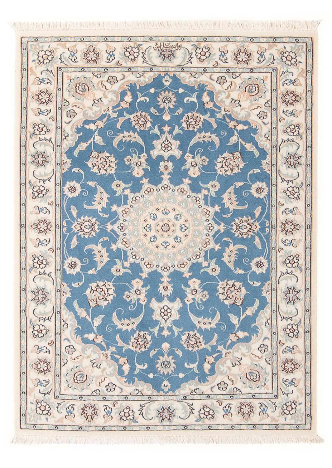 Perserteppich - Nain - Premium - 116 x 81 cm - hellblau