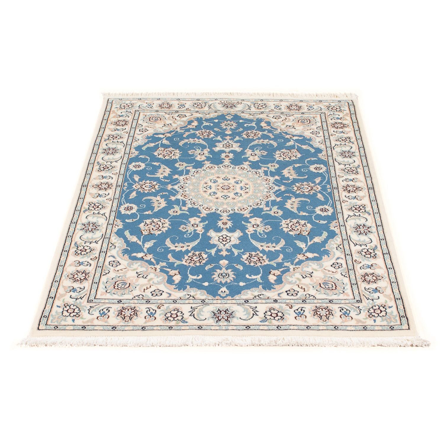 Perserteppich - Nain - Premium - 116 x 81 cm - hellblau