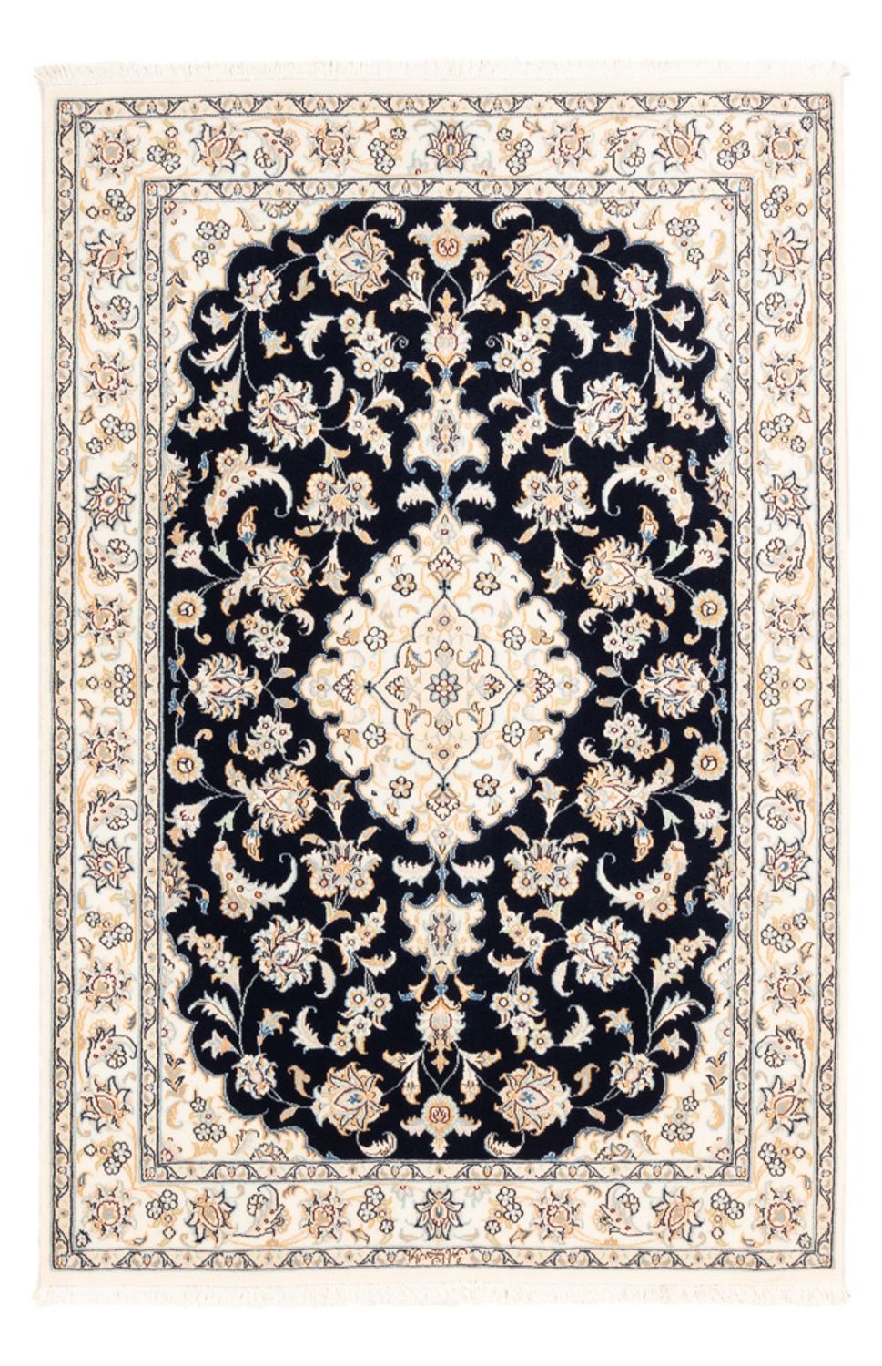 Perserteppich - Nain - Premium - 158 x 109 cm - dunkelblau
