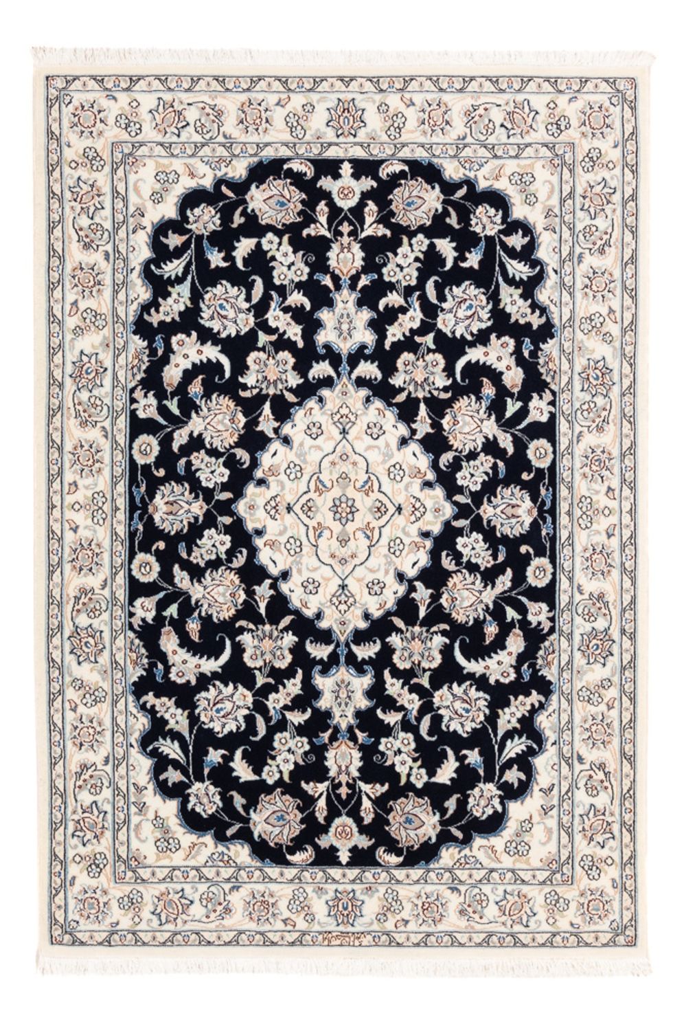 Perserteppich - Nain - Premium - 148 x 107 cm - dunkelblau