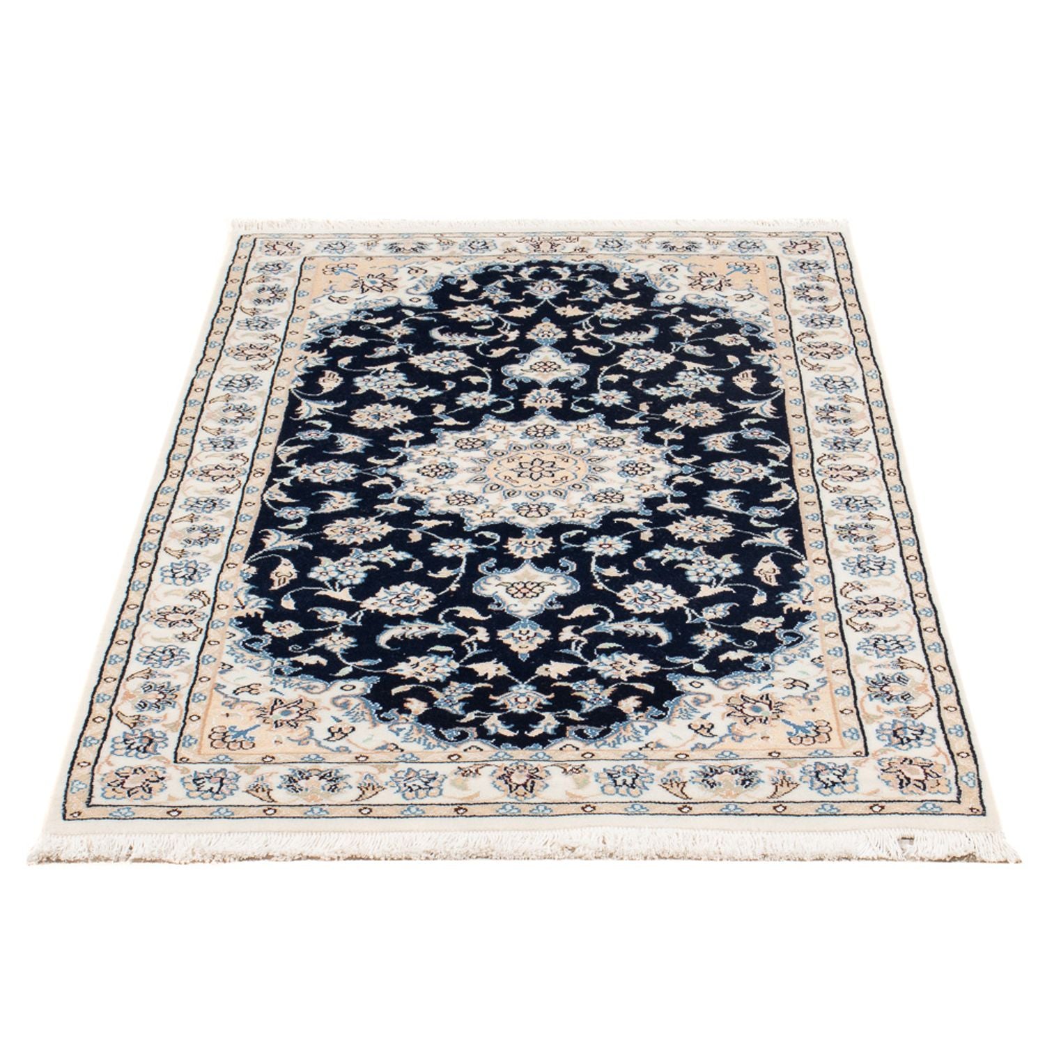 Perserteppich - Nain - Premium - 134 x 74 cm - dunkelblau