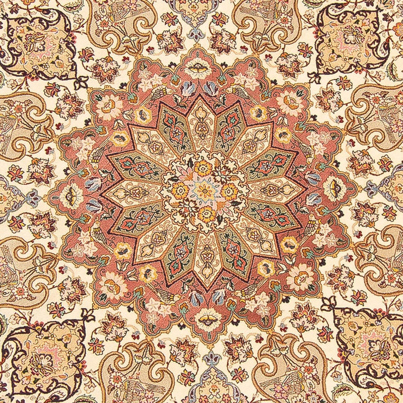 Perserteppich - Täbriz - Royal rund  - 200 x 200 cm - creme