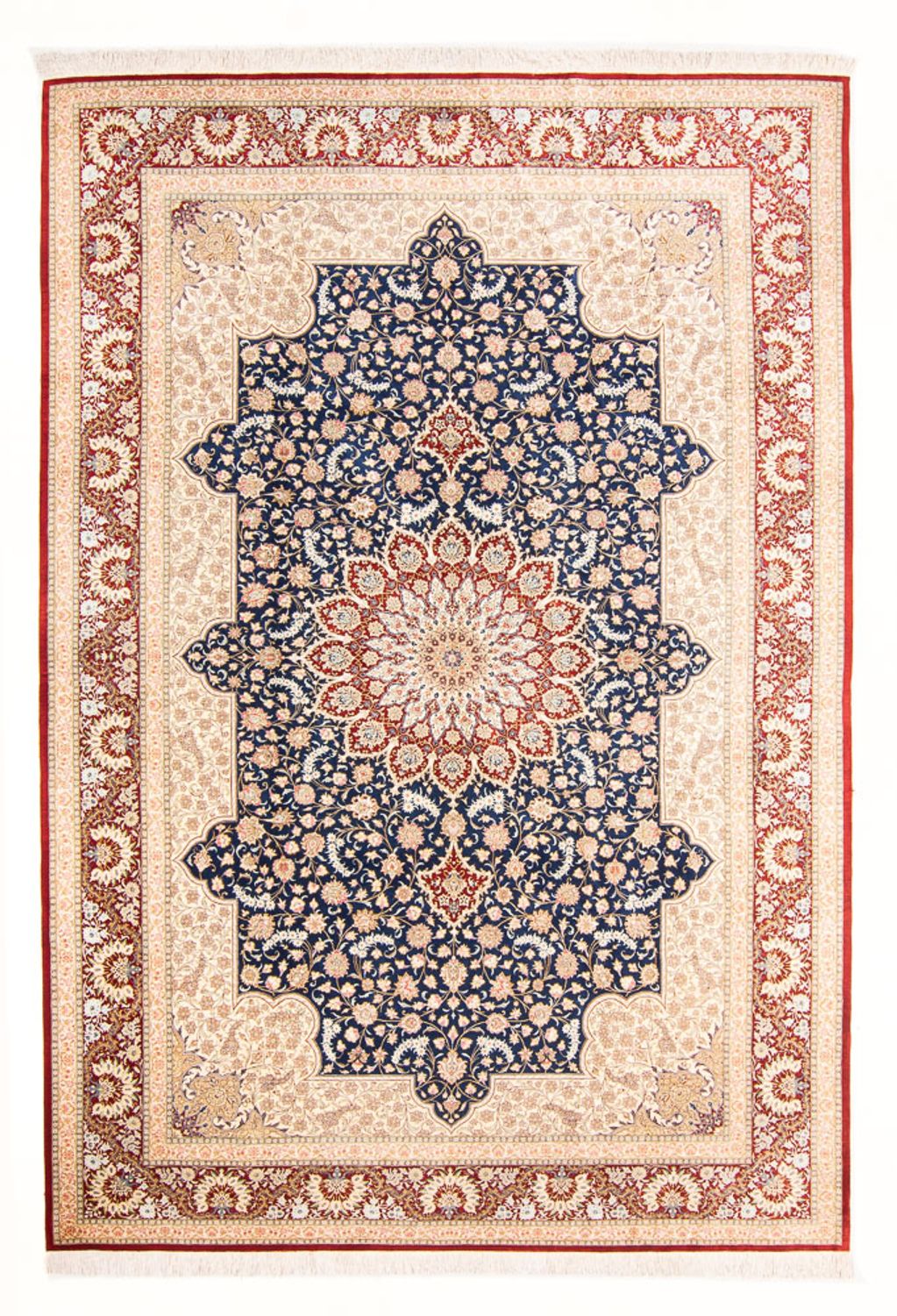 Seidenteppich - Ghom Seide - Premium - 287 x 196 cm - blau