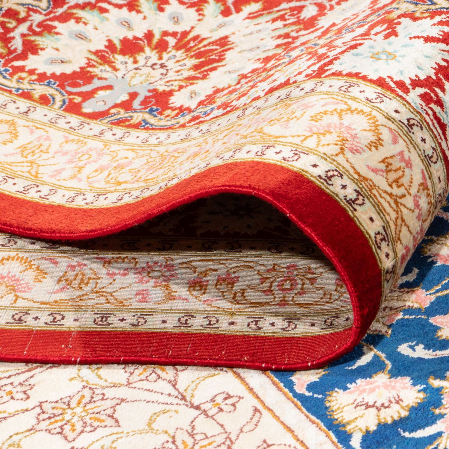 Seidenteppich - Ghom Seide - Premium - 287 x 196 cm - blau
