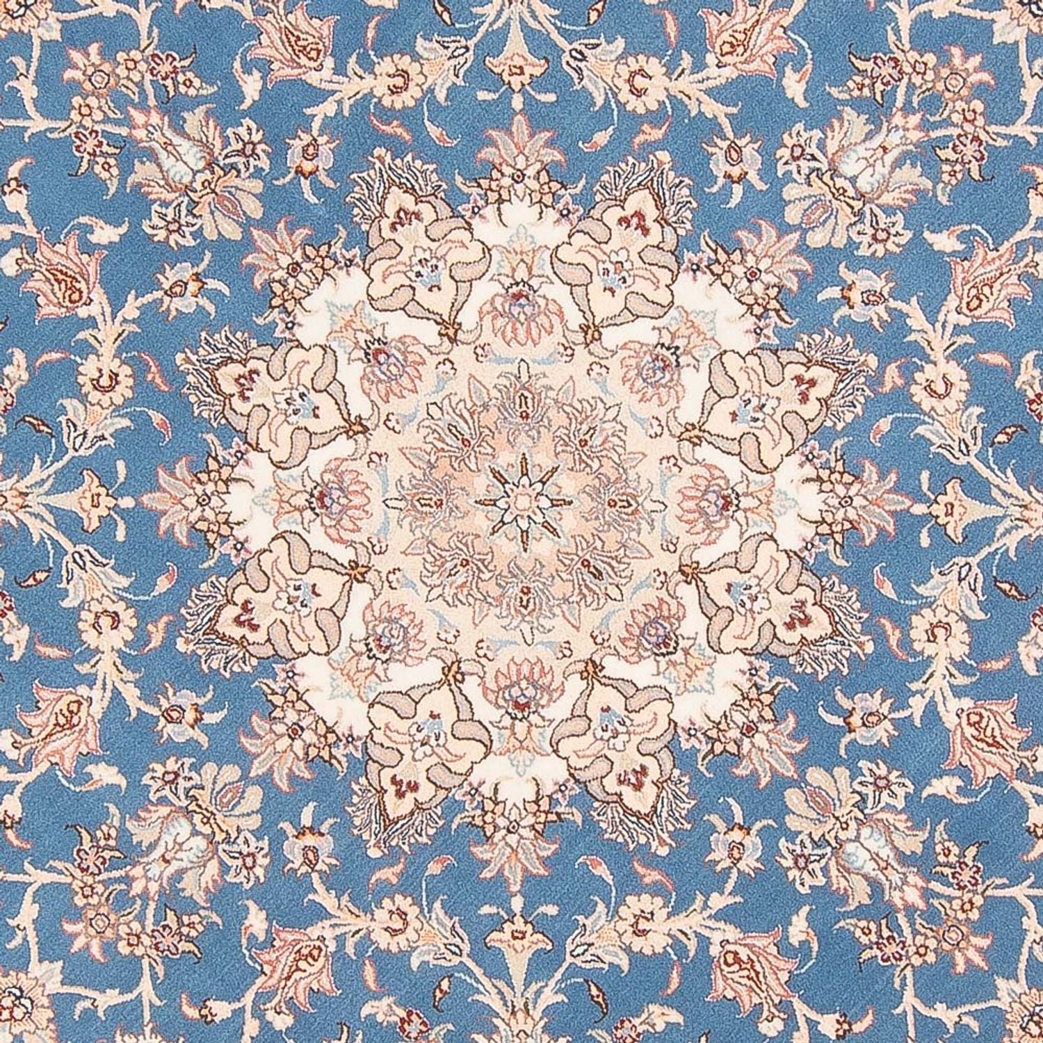 Perserteppich - Täbriz - Royal rund  - 200 x 200 cm - blau