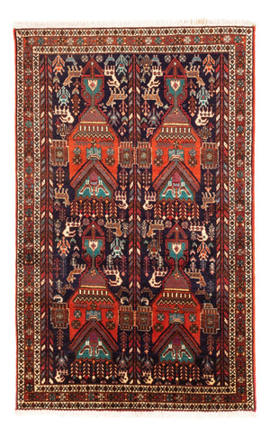 Perserteppich - Nomadic - 165 x 103 cm - bordeauxrot