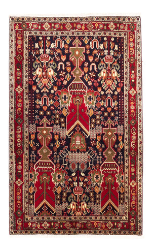 Perserteppich - Nomadic - 154 x 100 cm - bordeauxrot