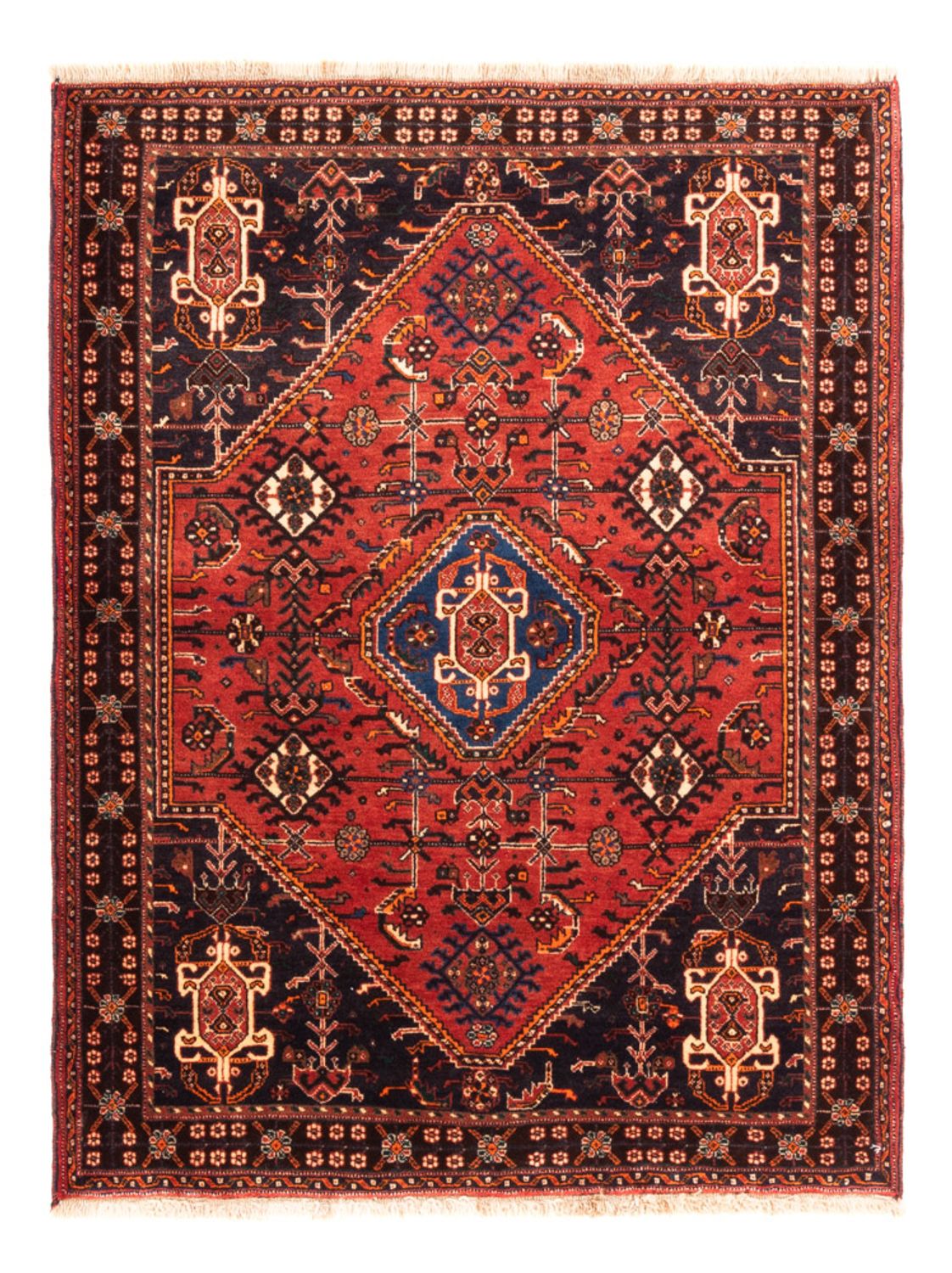 Perserteppich - Nomadic - 140 x 108 cm - rot