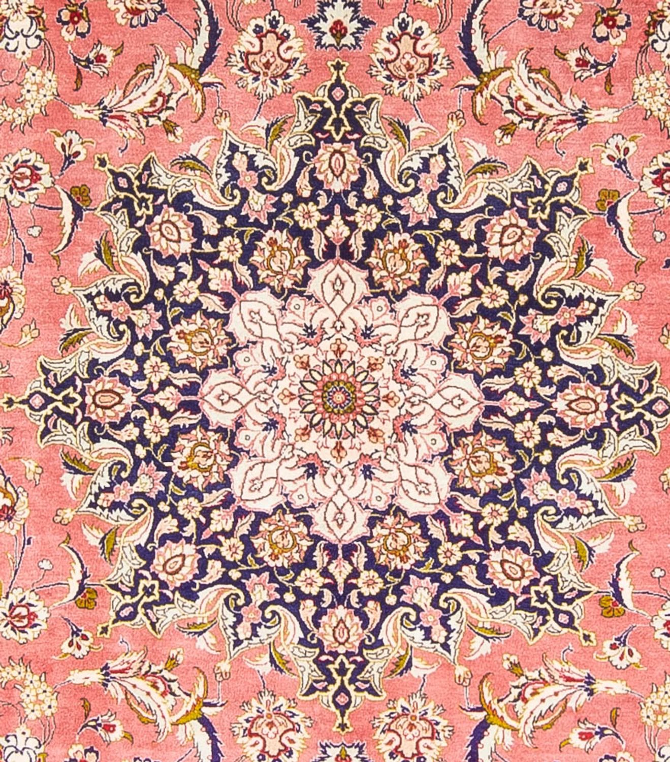 Seidenteppich - Ghom Seide - Premium quadratisch  - 247 x 247 cm - hellrot