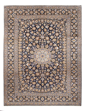 Perserteppich - Keshan - 390 x 295 cm - dunkelblau