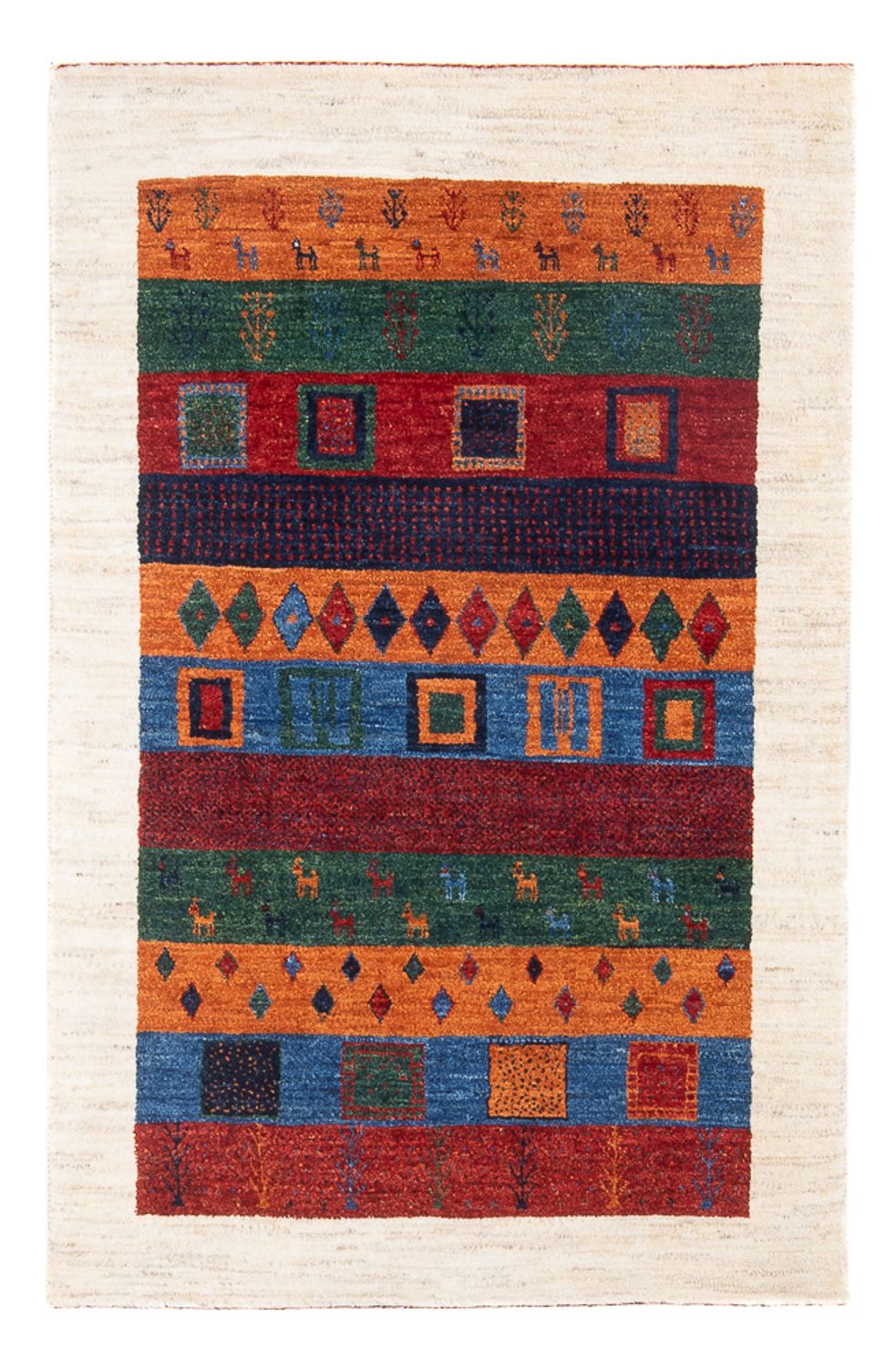 Gabbeh Teppich - Loribaft Perser - 129 x 83 cm - mehrfarbig