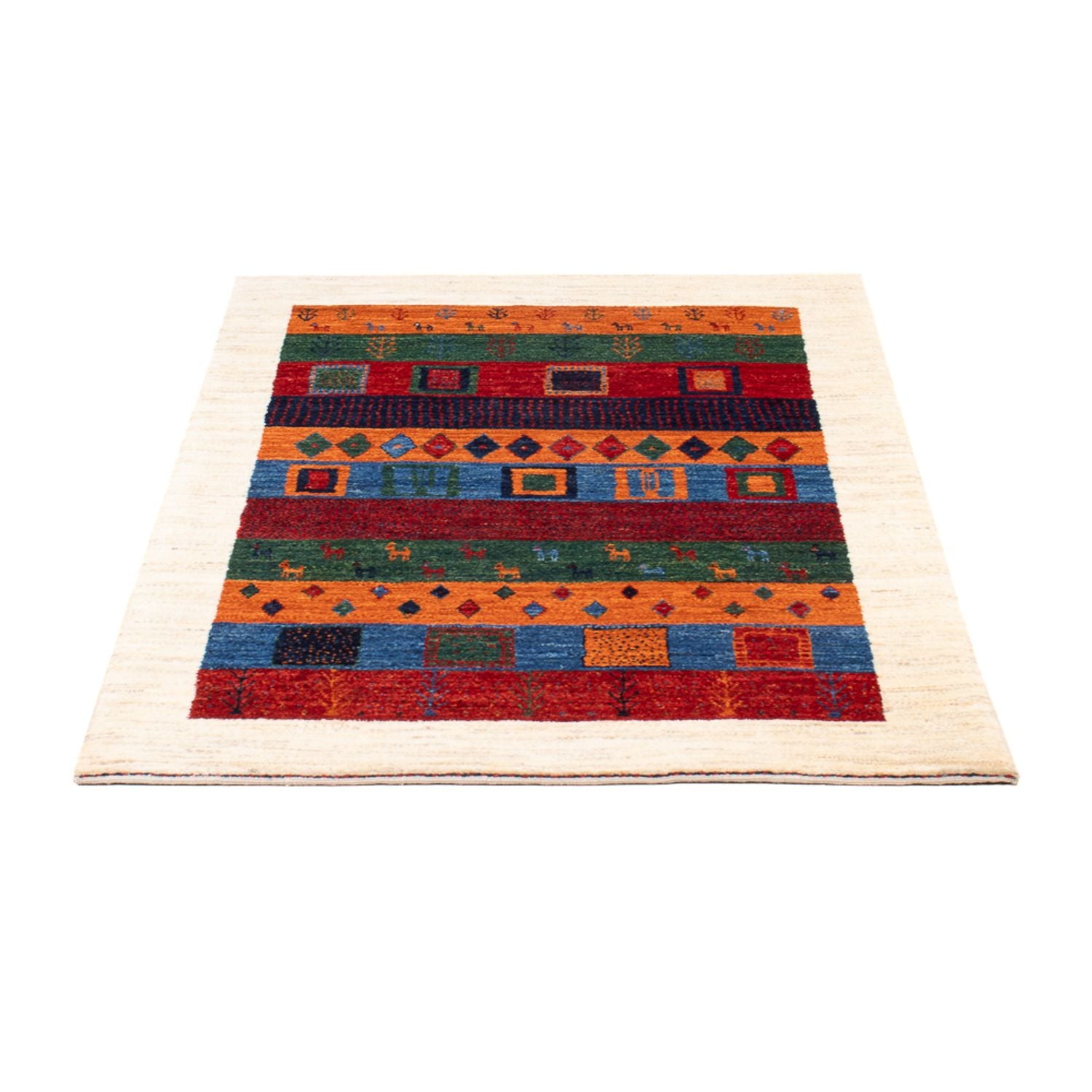 Gabbeh Teppich - Loribaft Perser - 129 x 83 cm - mehrfarbig
