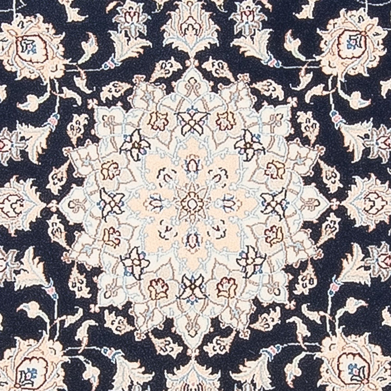 Perserteppich - Nain - Premium rund  - 111 x 105 cm - dunkelblau