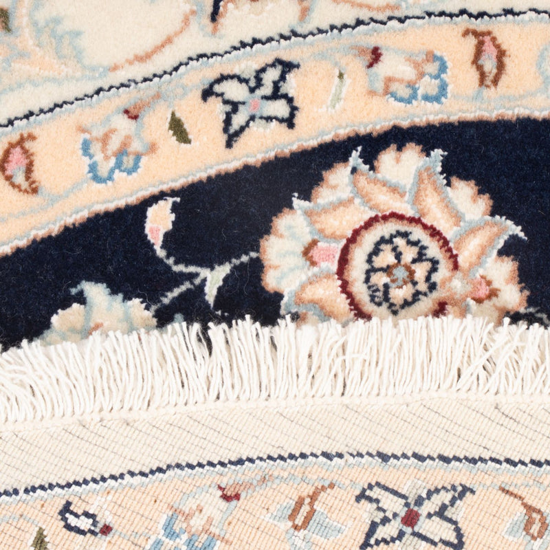 Perserteppich - Nain - Premium rund  - 111 x 105 cm - dunkelblau