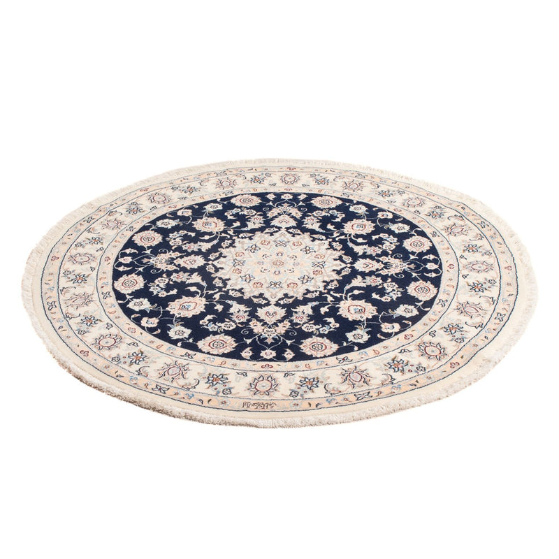 Perserteppich - Nain - Premium rund  - 111 x 105 cm - dunkelblau