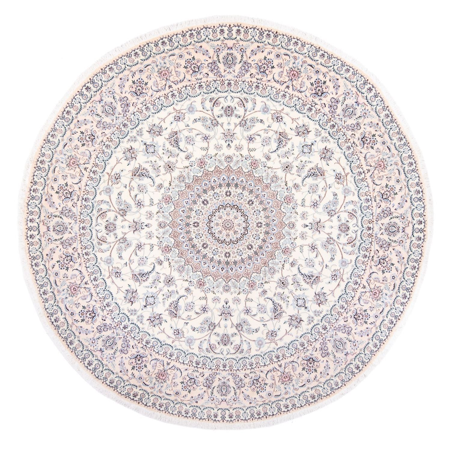Perserteppich - Nain - Premium rund  - 247 x 247 cm - creme