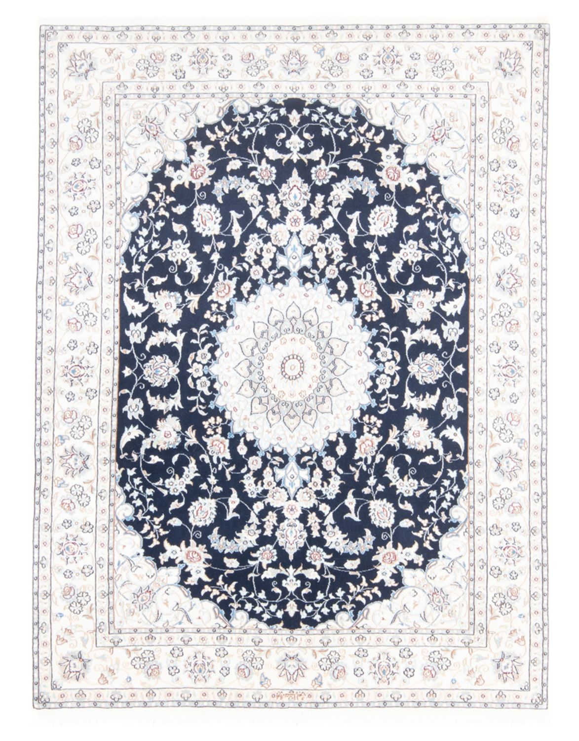 Perserteppich - Nain - Royal - 196 x 147 cm - dunkelblau