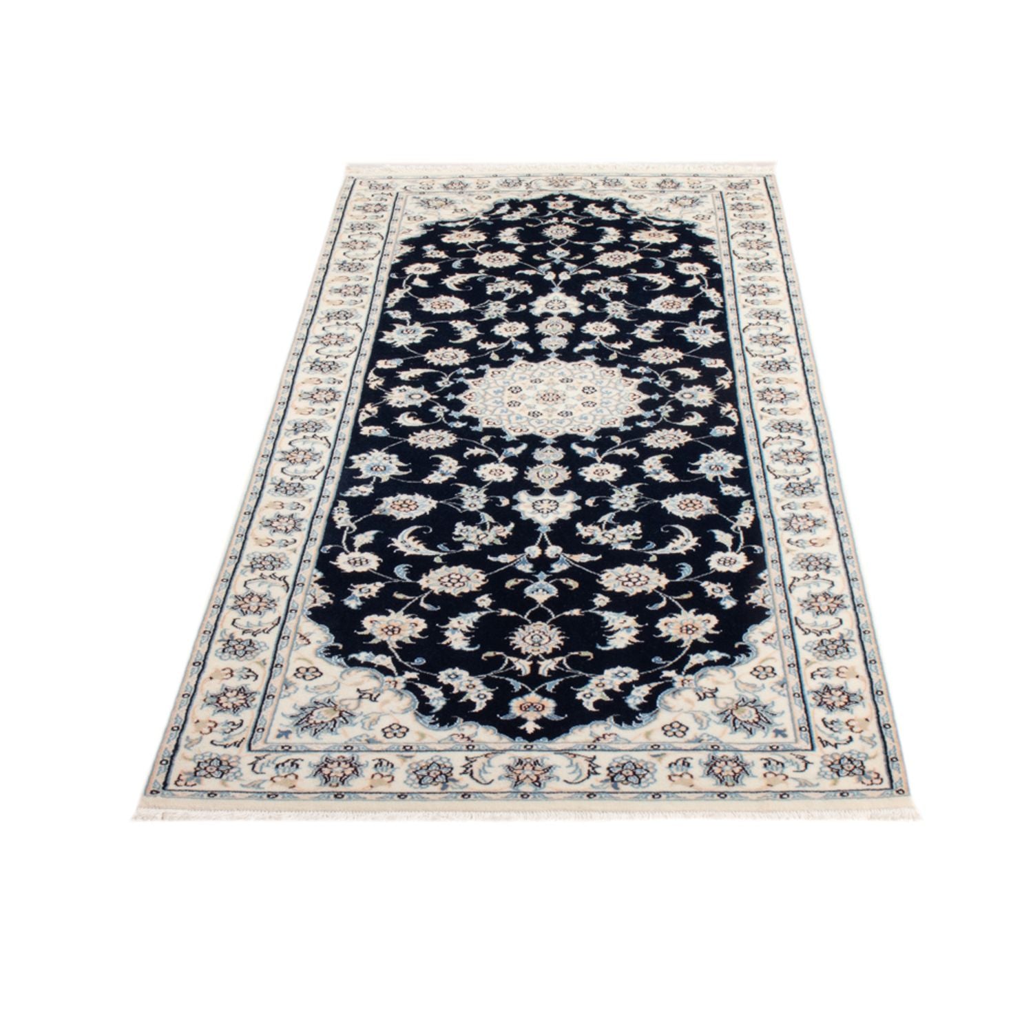 Läufer Perser - Nain - Royal - 197 x 81 cm - dunkelblau