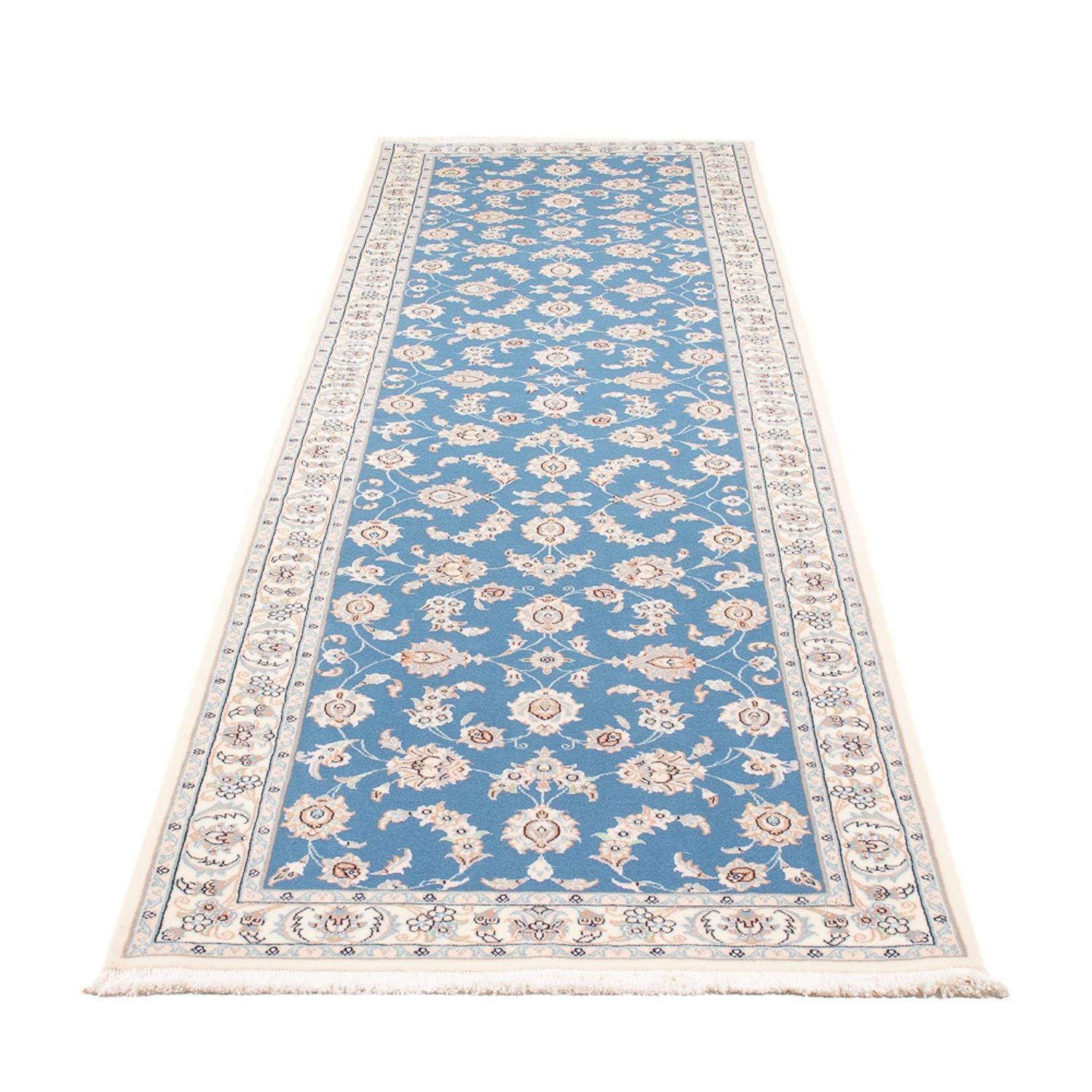 Läufer Perser - Nain - Premium - 312 x 80 cm - blau