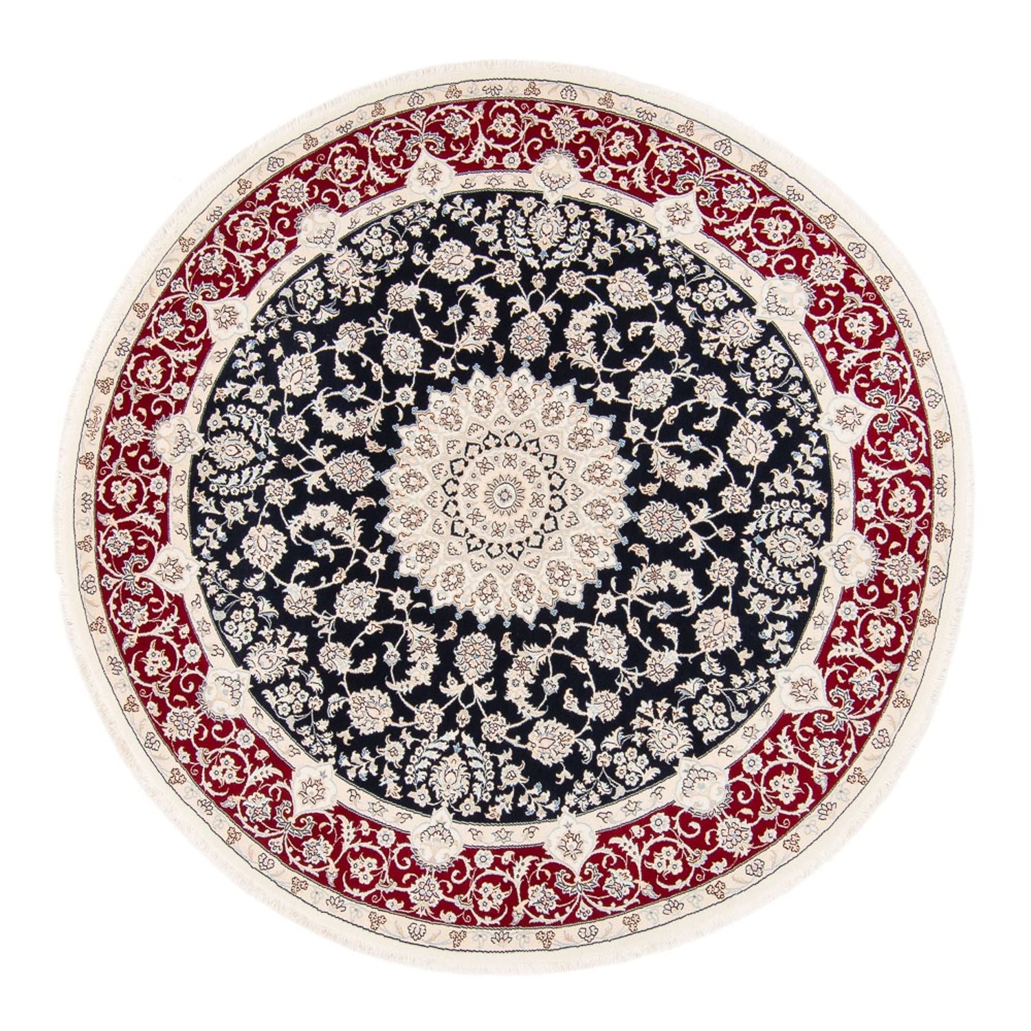 Perserteppich - Nain rund  - 206 x 195 cm - dunkelblau
