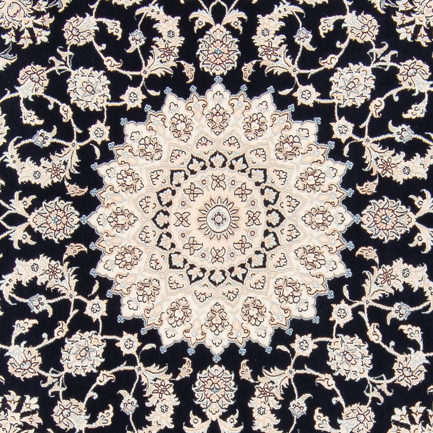 Perserteppich - Nain rund  - 206 x 195 cm - dunkelblau