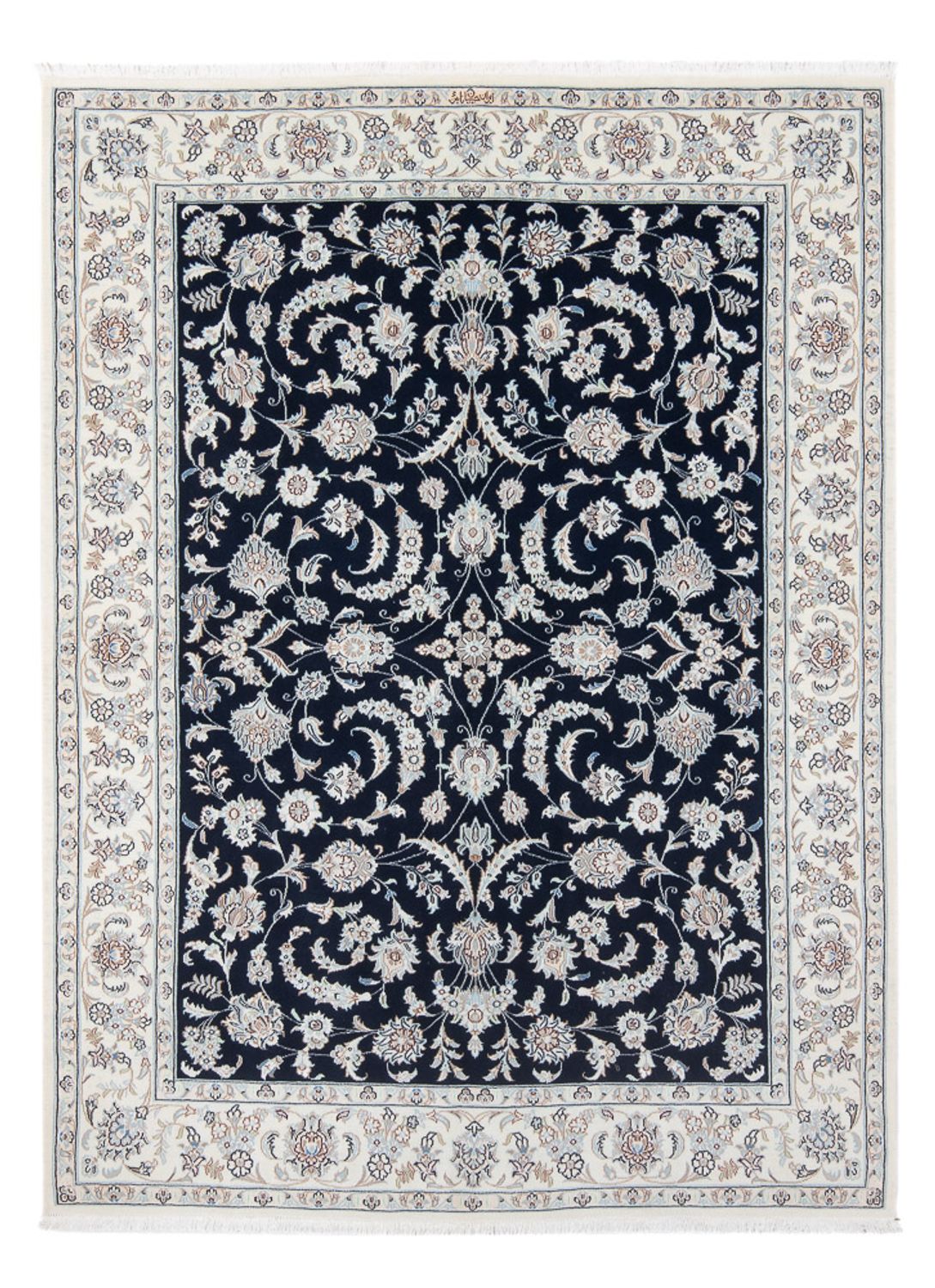 Perserteppich - Nain - Premium - 200 x 149 cm - dunkelblau
