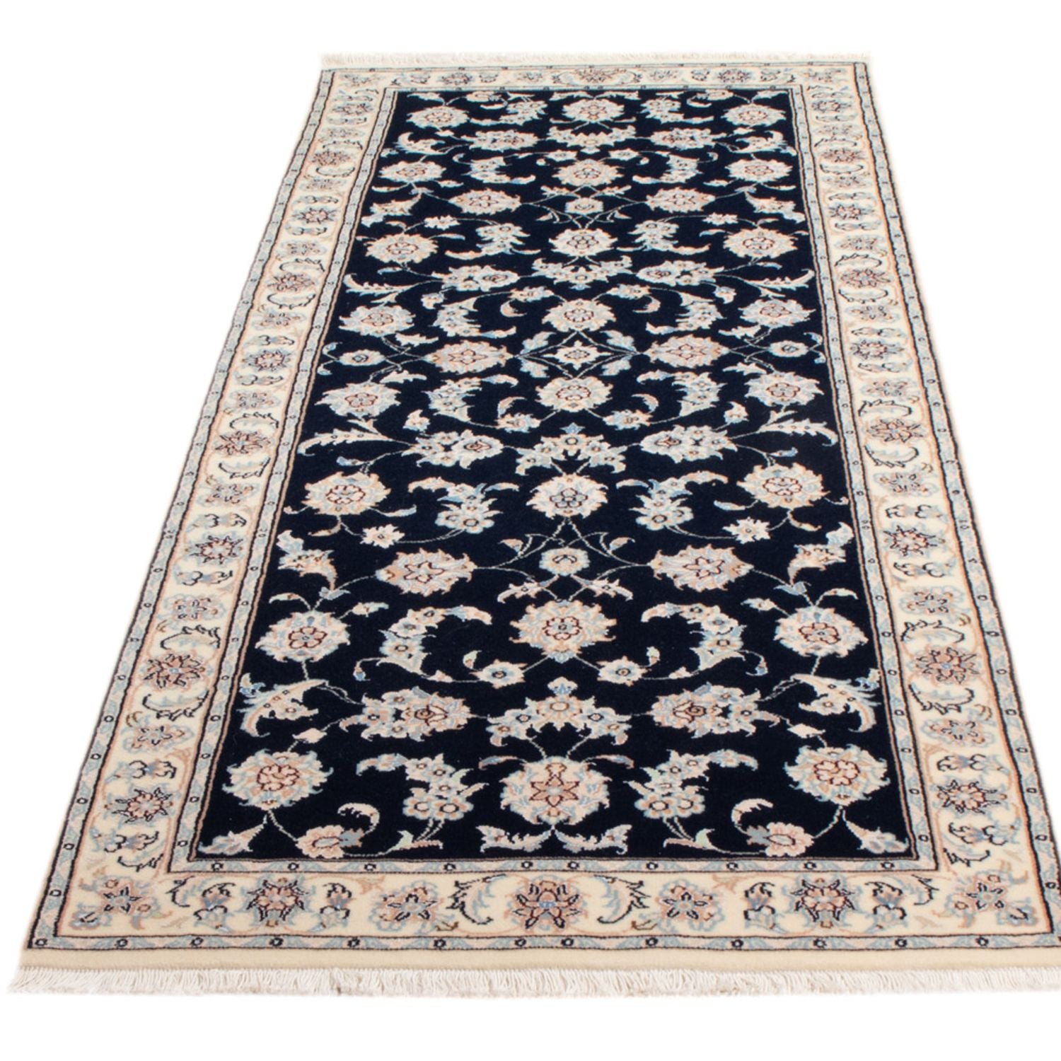 Läufer Perser - Nain - Royal - 207 x 80 cm - dunkelblau