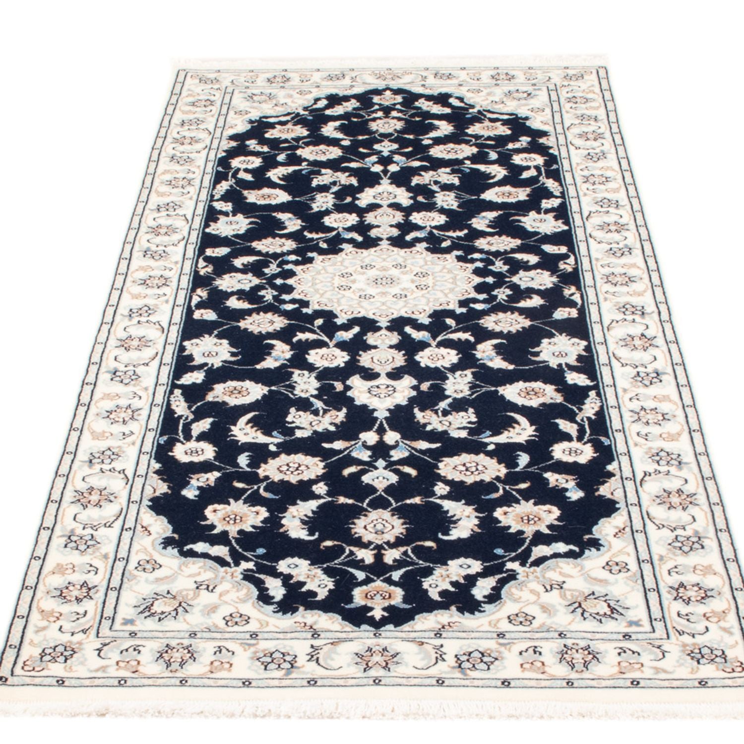 Läufer Perser - Nain - Royal - 200 x 81 cm - dunkelblau