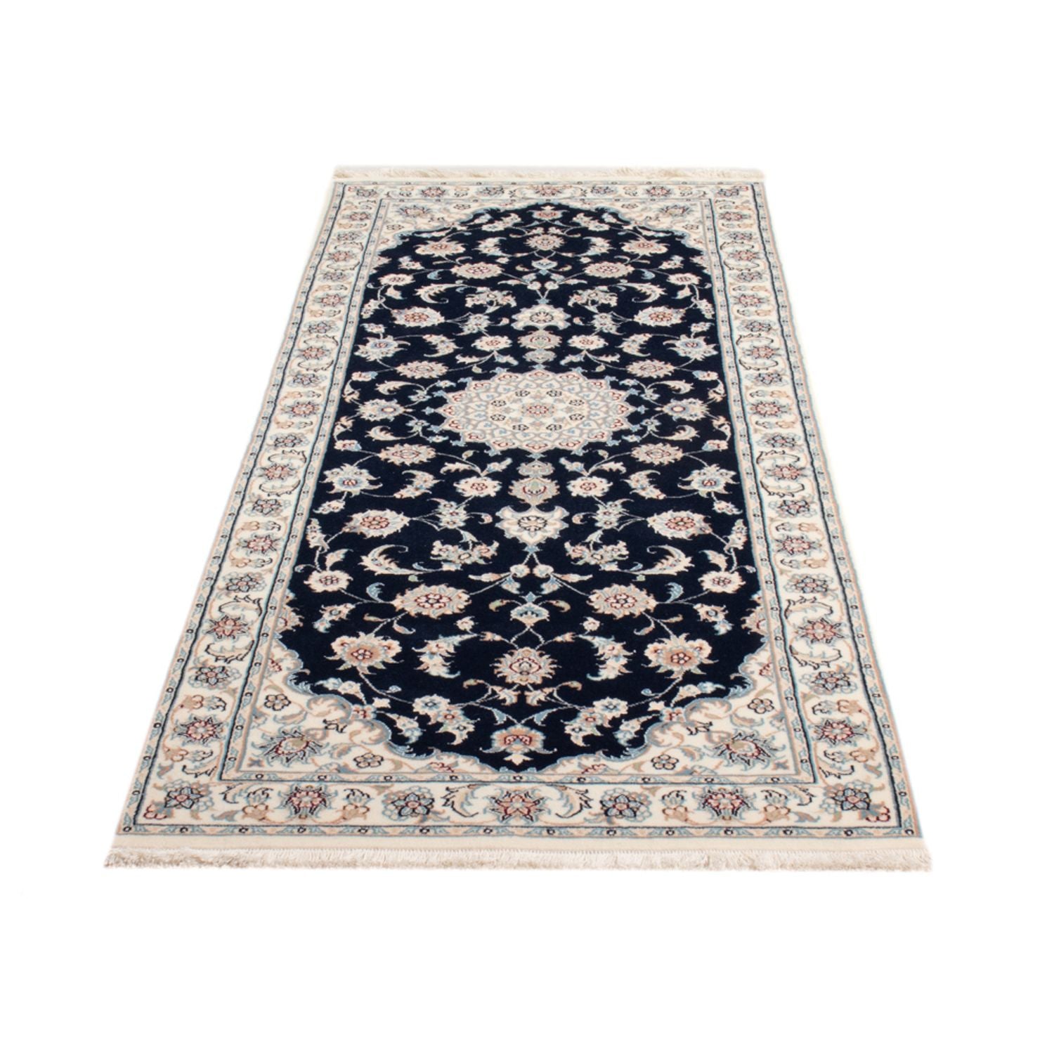 Läufer Perser - Nain - Royal - 201 x 78 cm - dunkelblau