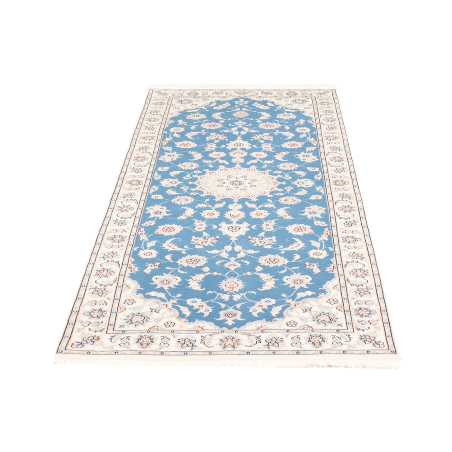 Läufer Perser - Nain - Royal - 197 x 82 cm - hellblau
