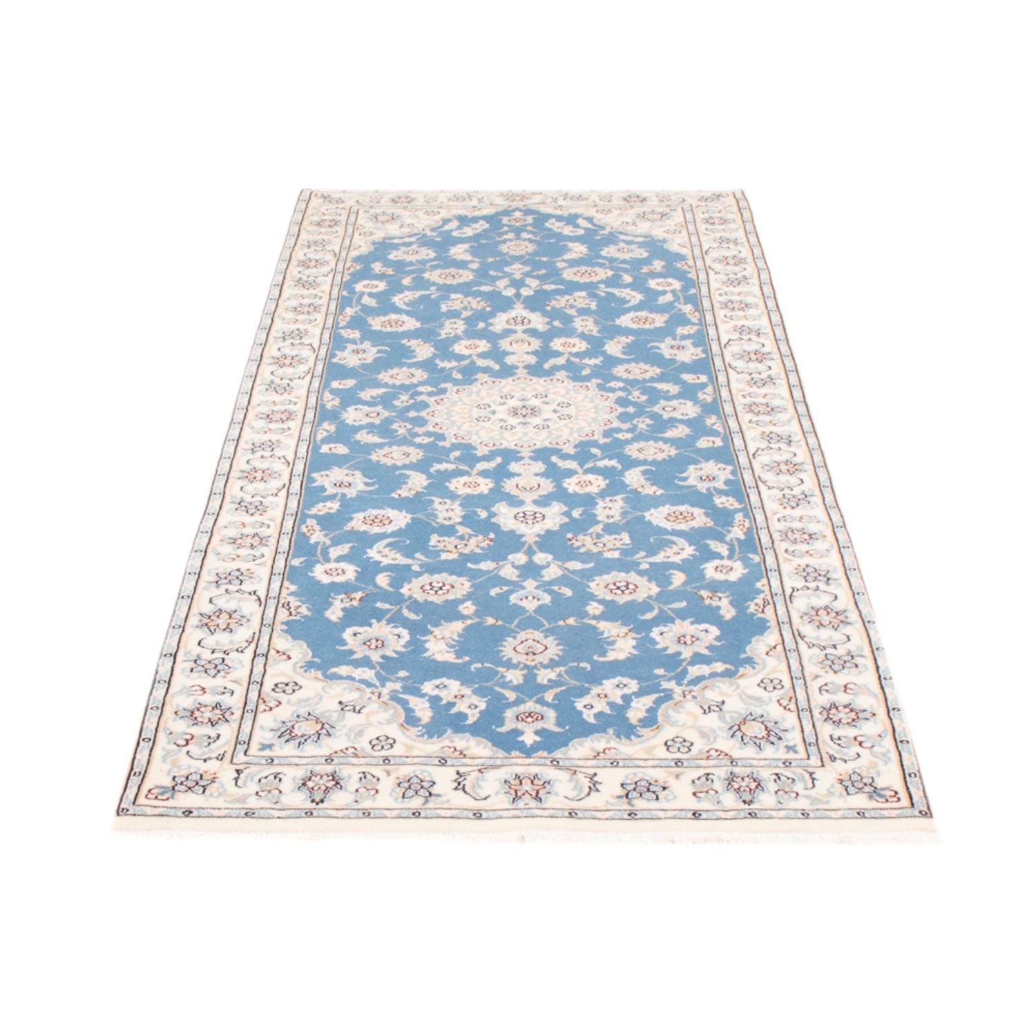 Läufer Perser - Nain - Royal - 204 x 82 cm - hellblau