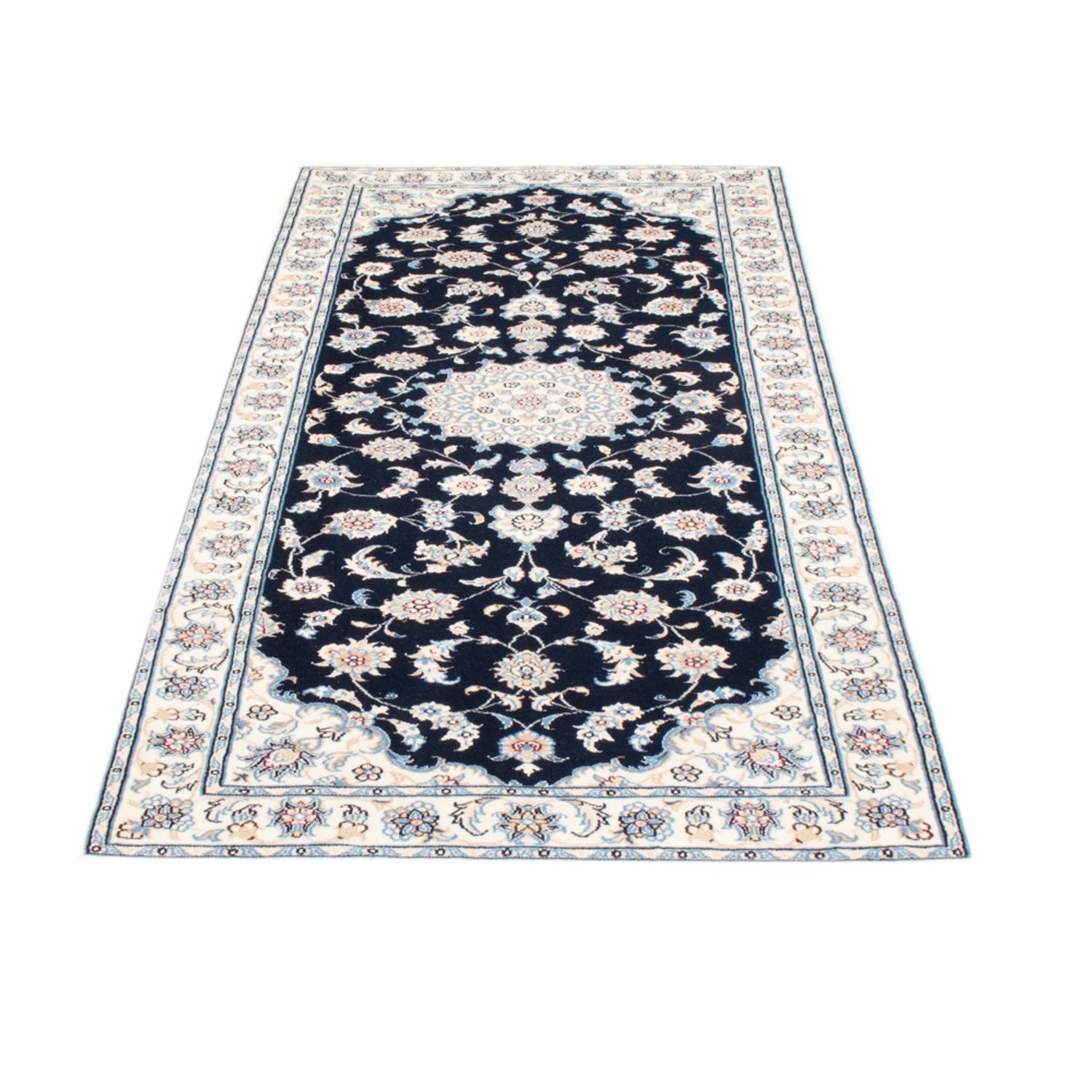 Läufer Perser - Nain - Royal - 194 x 82 cm - dunkelblau