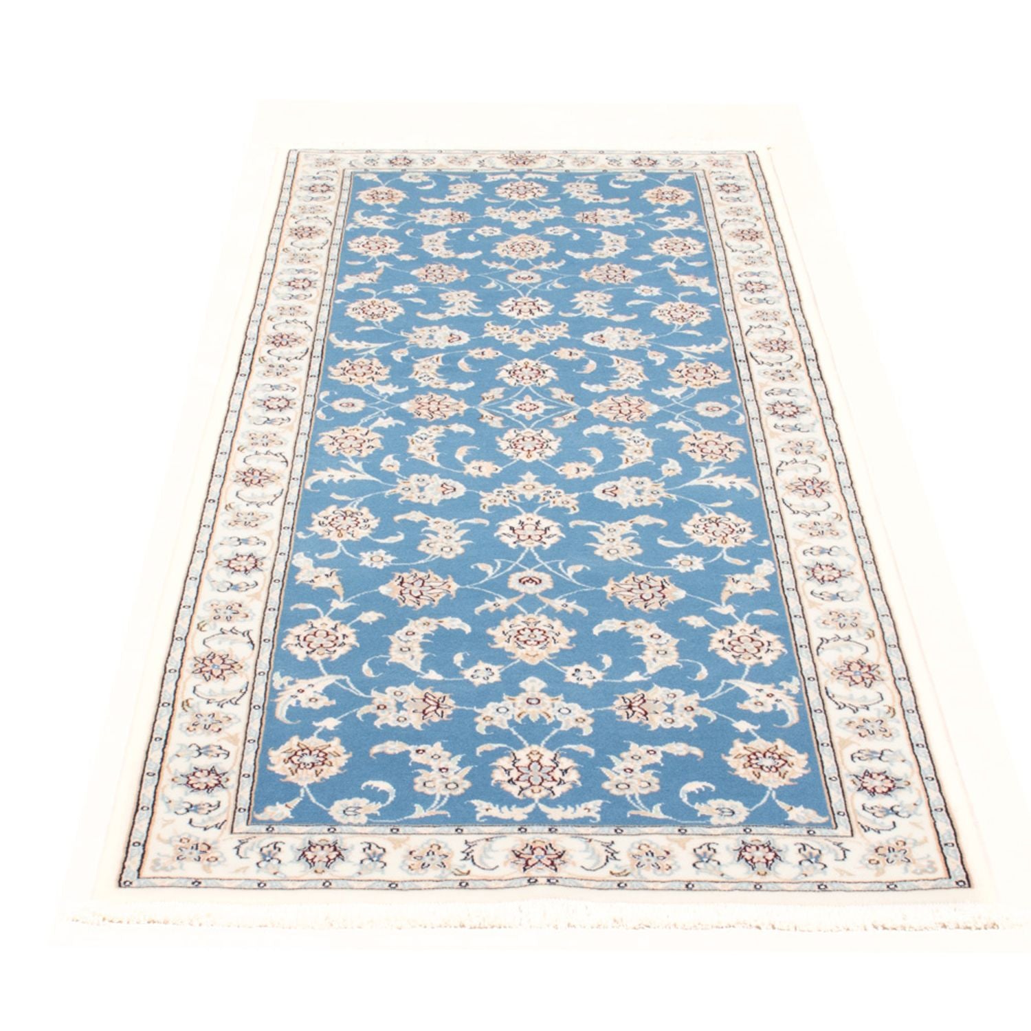 Läufer Perser - Nain - Royal - 200 x 80 cm - hellblau