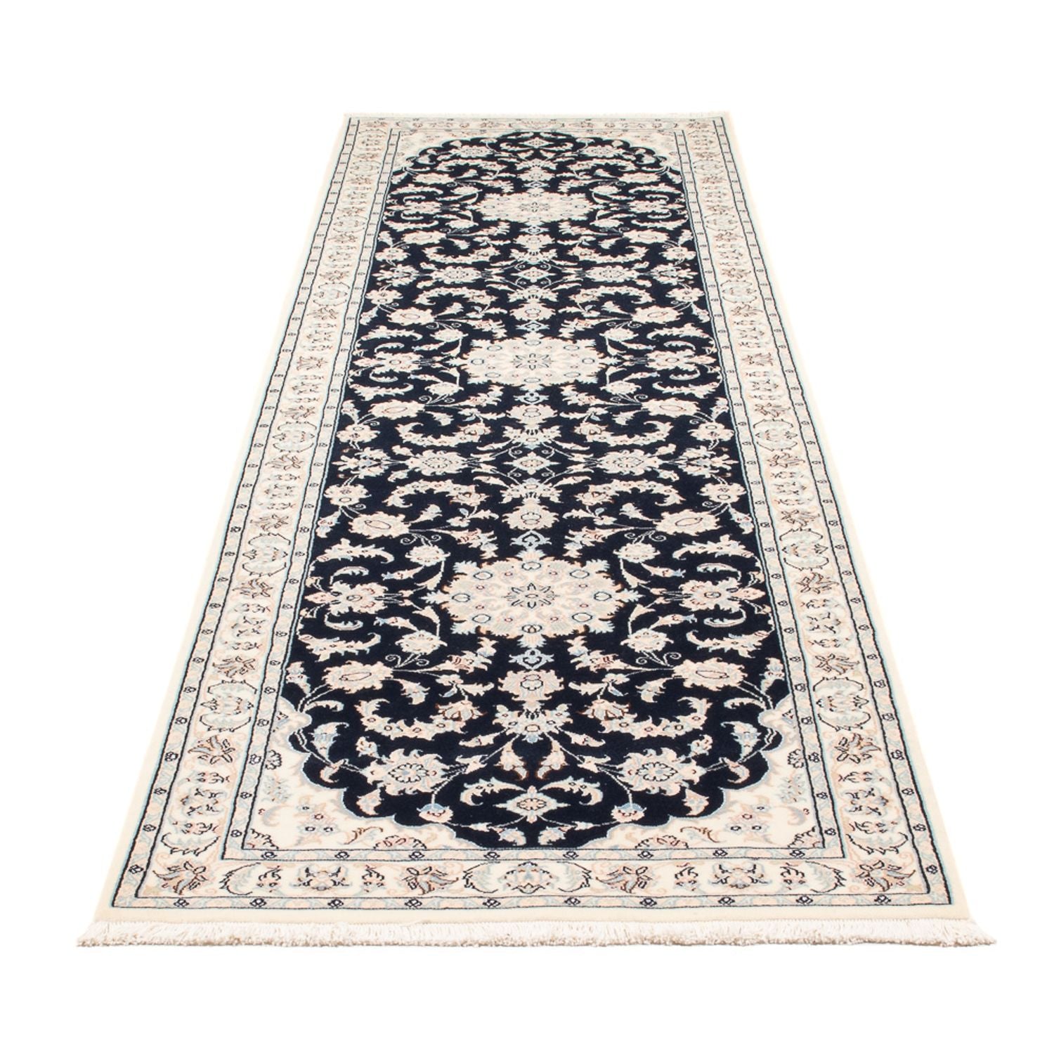 Läufer Perser - Nain - Premium - 302 x 80 cm - dunkelblau