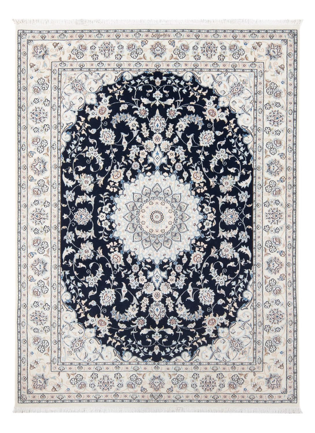 Perserteppich - Nain - Premium - 196 x 148 cm - dunkelblau