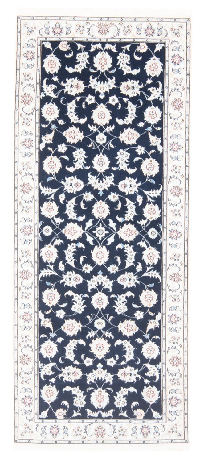 Läufer Perser - Nain - Royal - 204 x 82 cm - dunkelblau