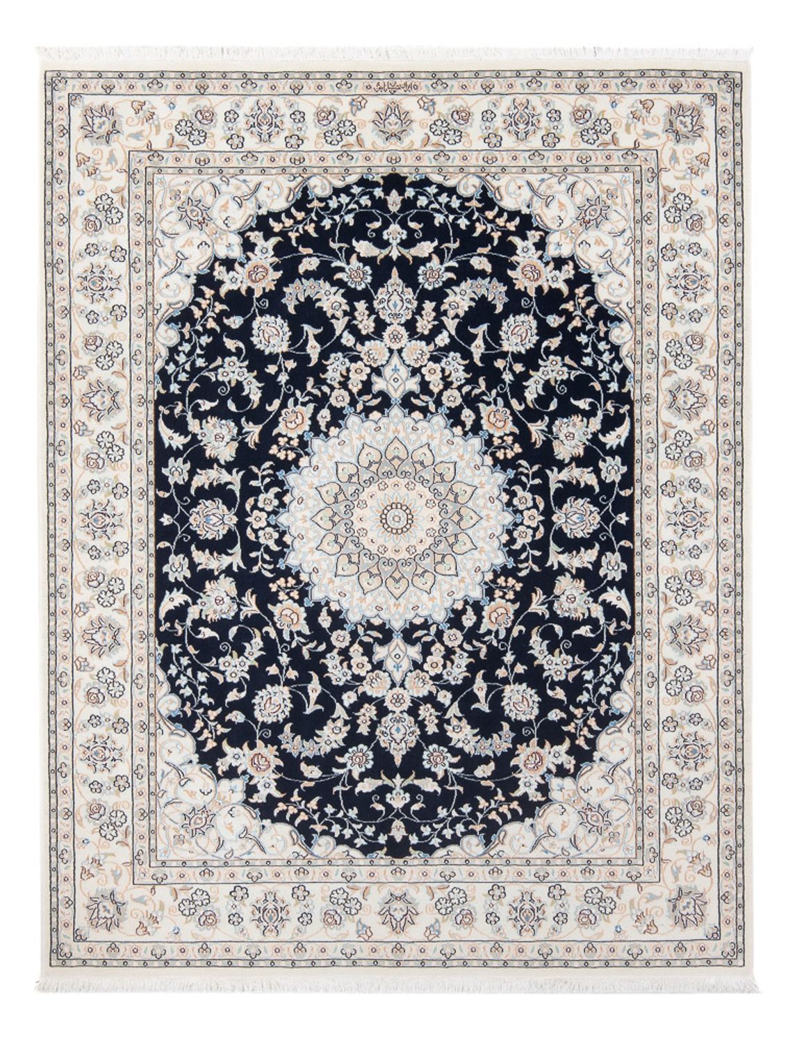 Perserteppich - Nain - Premium - 195 x 150 cm - dunkelblau